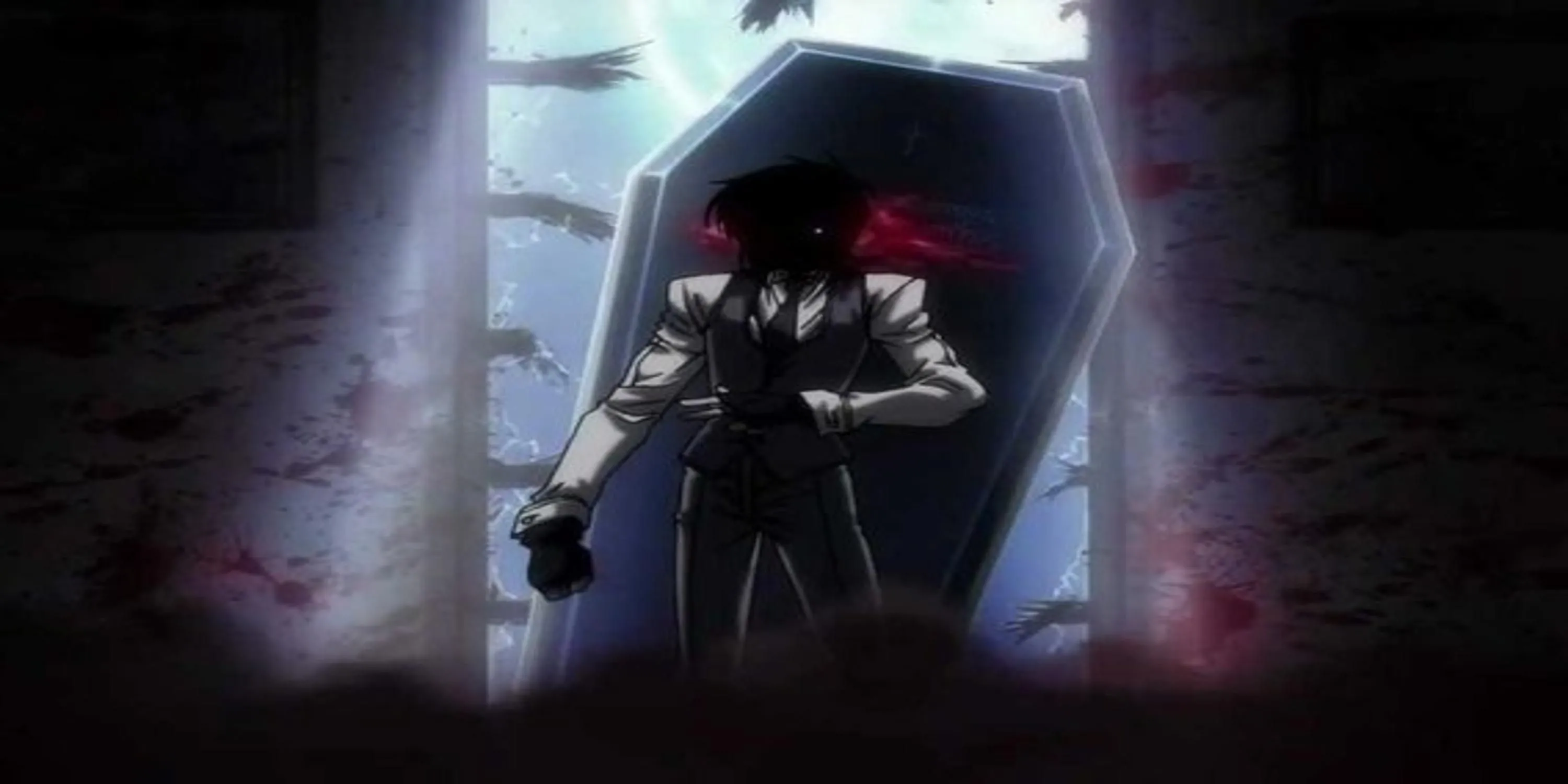 Alucard (dưới dạng cô gái) và Walter C. Dornez trẻ trong Hellsing The Dawn