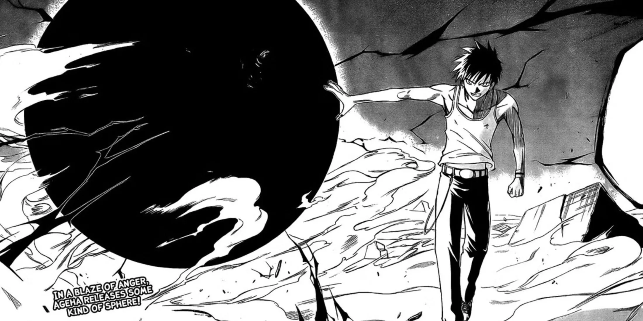 Bìa manga Psyren với các nhân vật chính đứng giữa một thế giới đổ nát