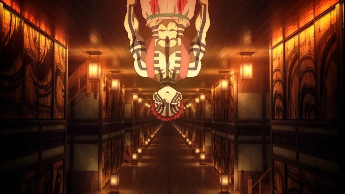Cảnh Lâu đài Vô Cực huyền ảo trong anime Demon Slayer