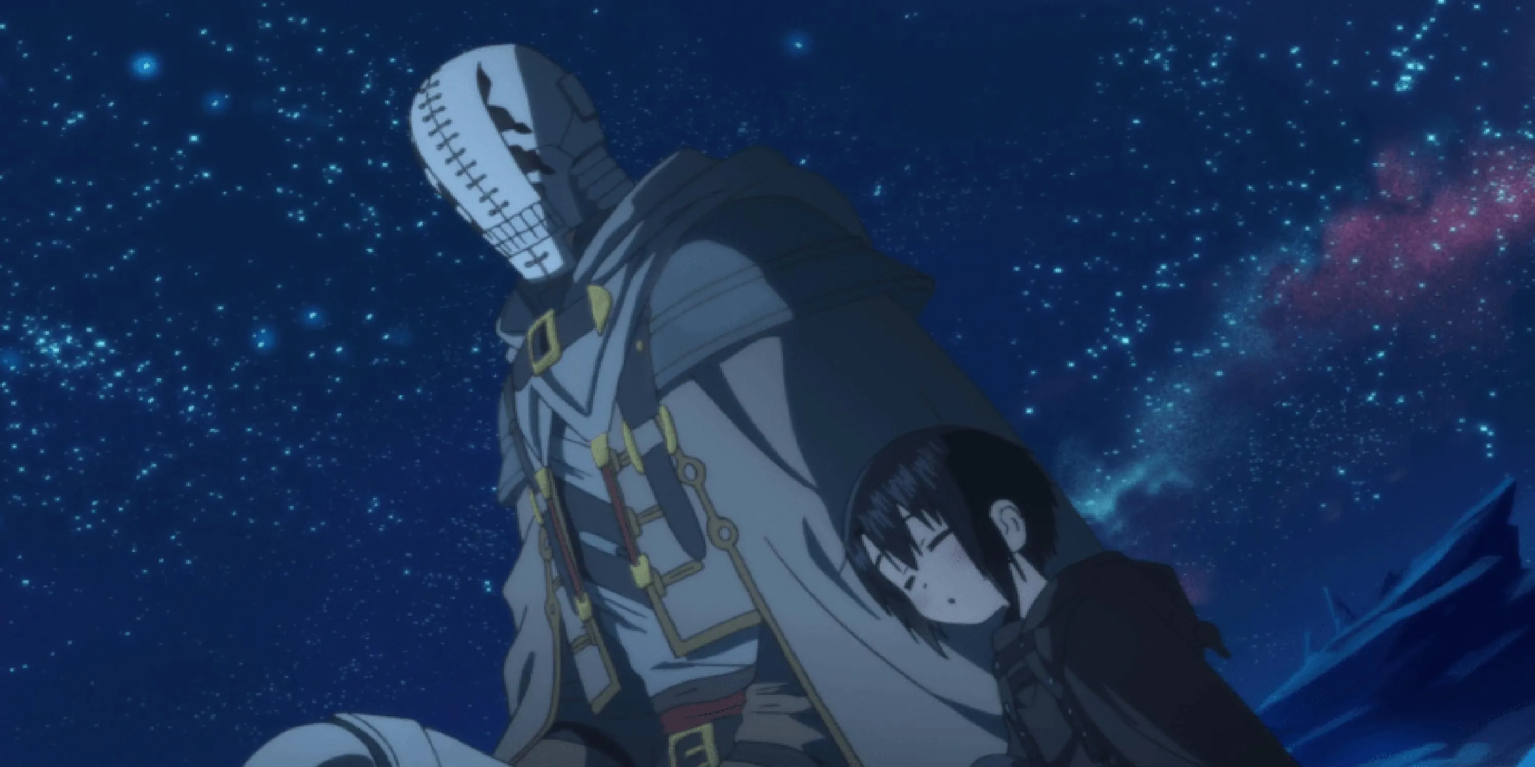 Cha đơn thân Golem và cô bé Somali trong anime Somali and the Forest Spirit