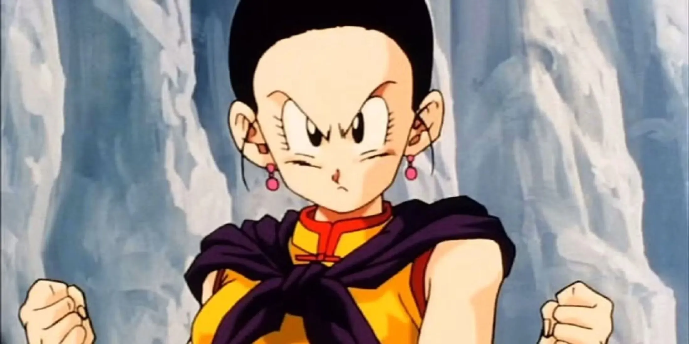 Chi Chi, vợ Goku, với vẻ mặt nghiêm khắc trong Dragon Ball Z