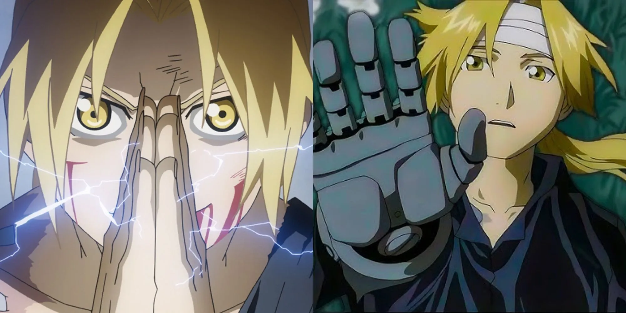 Edward Elric trong chiếc áo khoác đỏ và tay máy giả từ Fullmetal Alchemist Brotherhood
