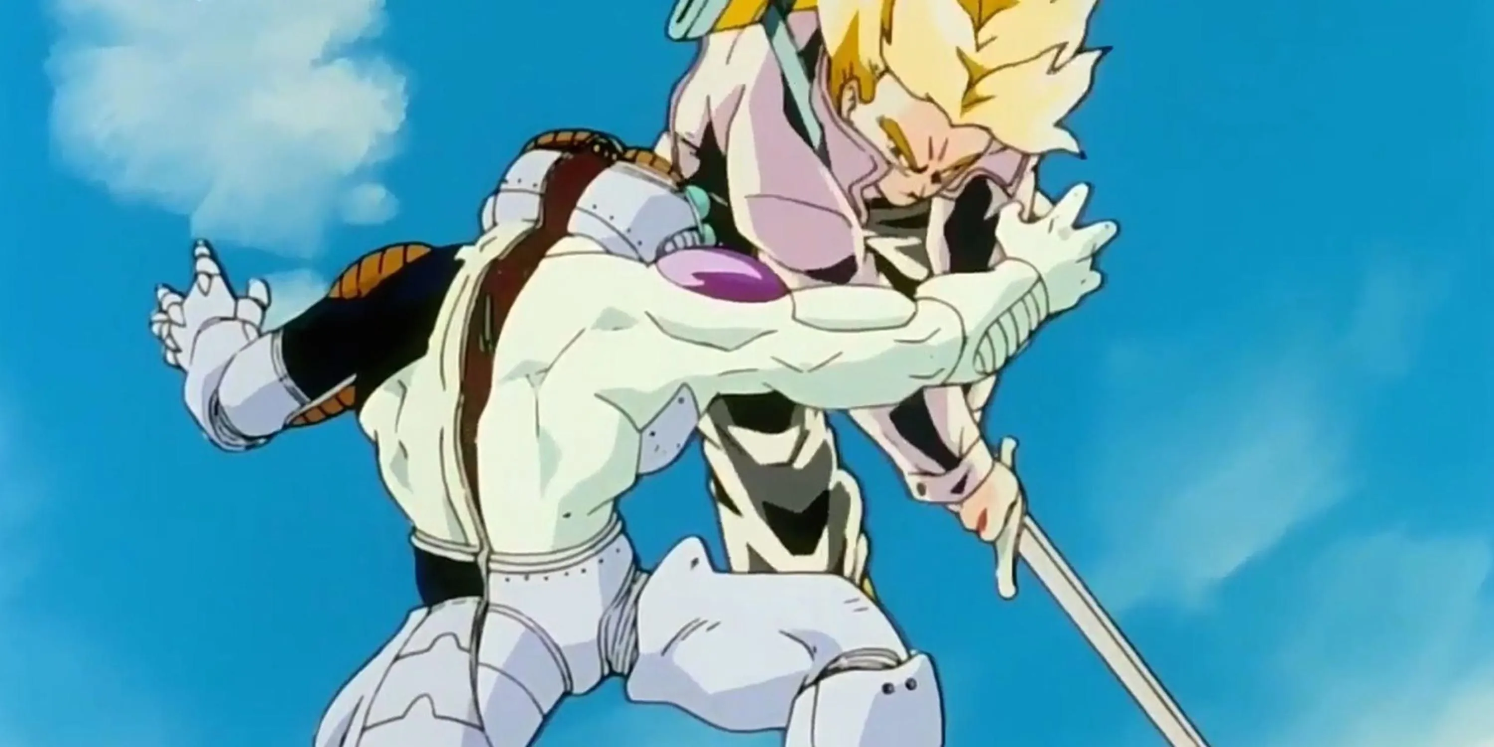 Frieza bị Future Trunks chém làm đôi chỉ bằng một nhát kiếm trong Dragon Ball Z