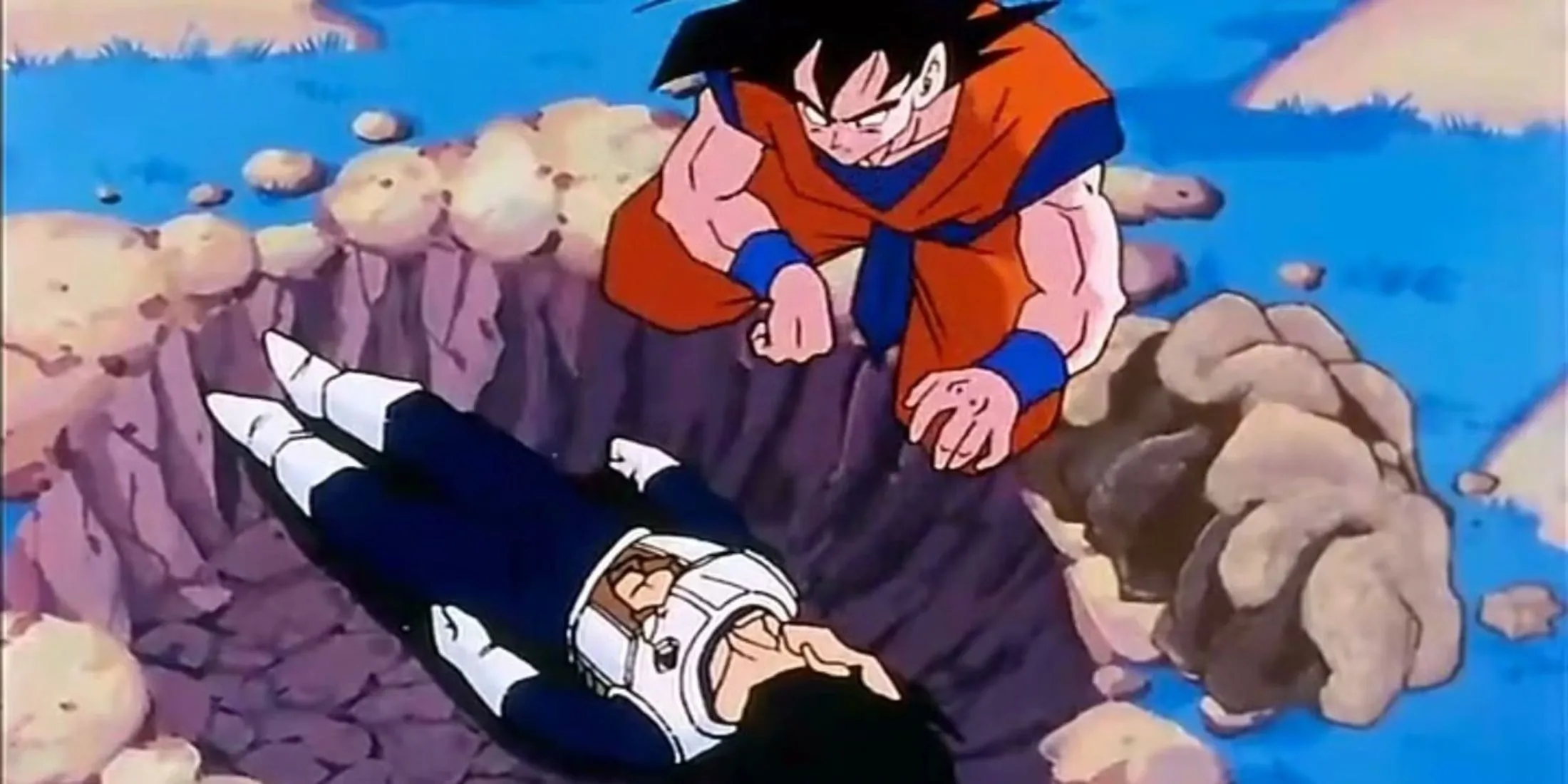 Goku chôn cất Vegeta trên hành tinh Namek trong Dragon Ball Z