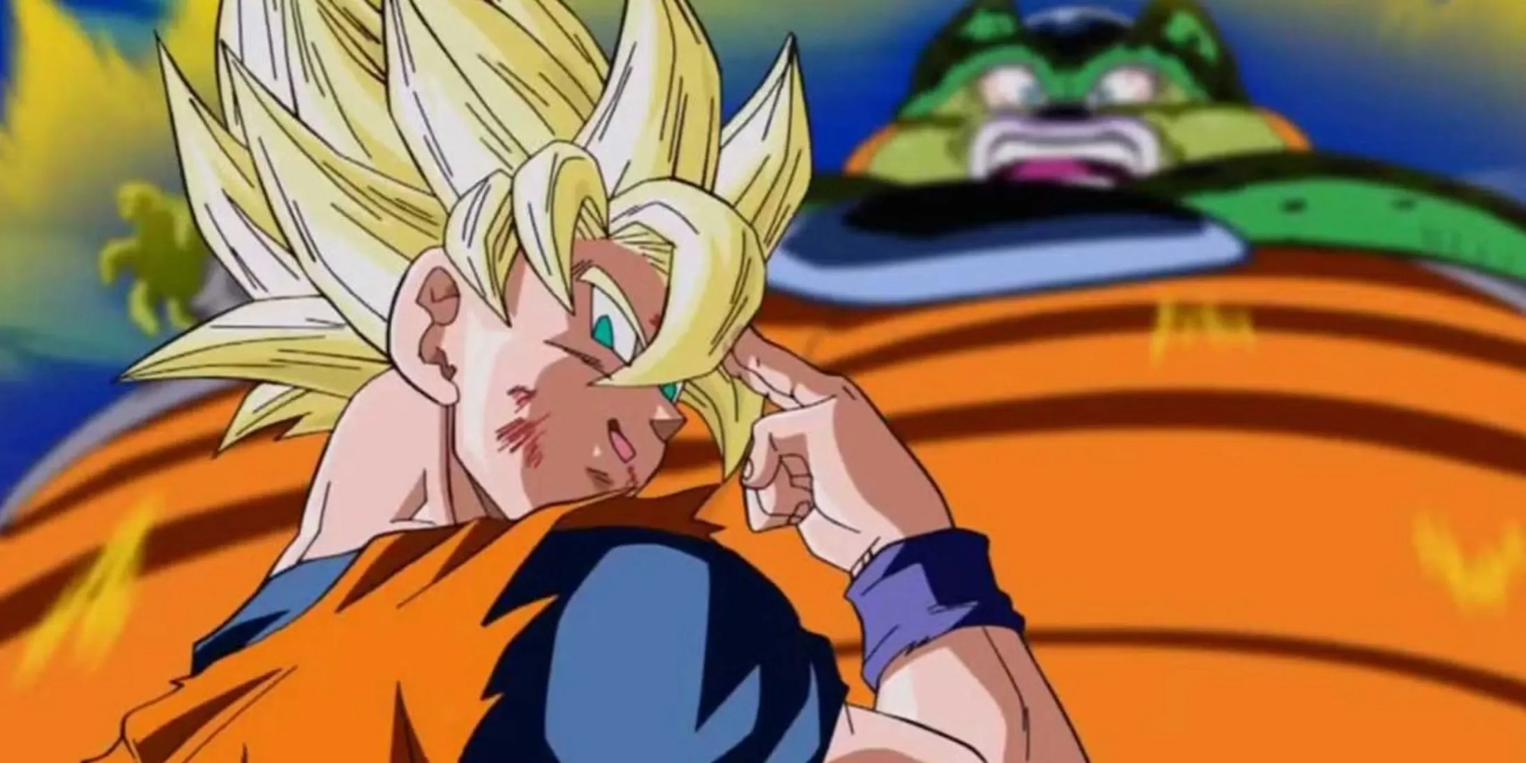 Goku nói lời tạm biệt Gohan trước khi tự hủy cùng Cell trong Dragon Ball Z