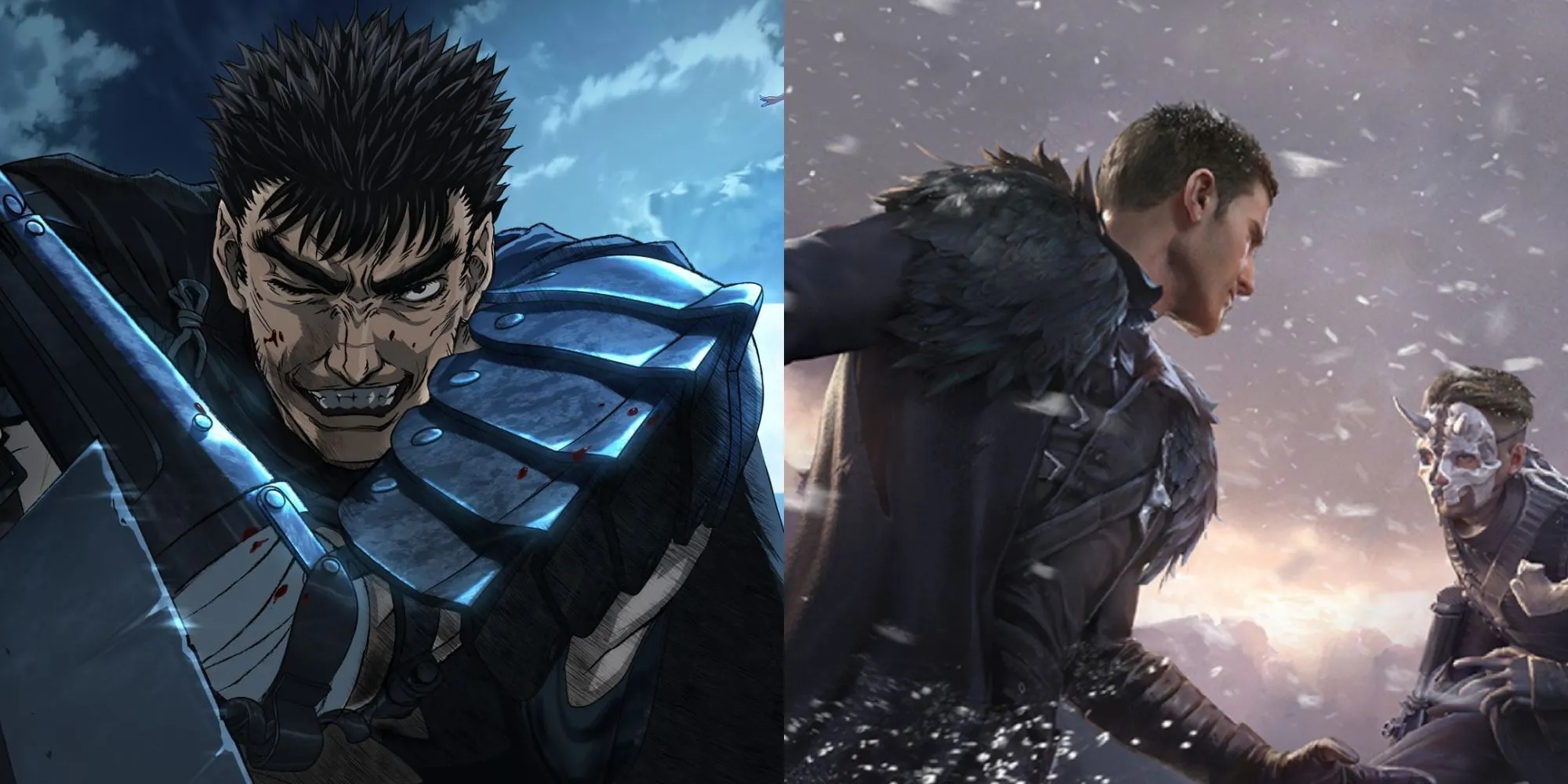 Guts cầm thanh kiếm Dragonslayer từ Berserk và logo game PUBG