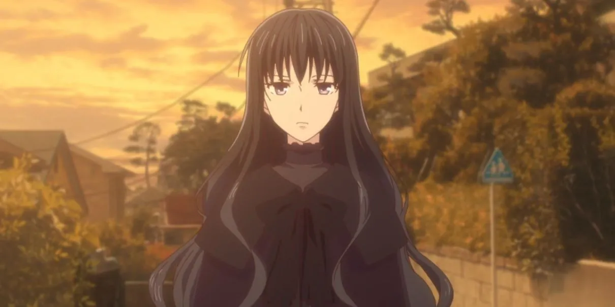 Hanajima Saki trong tư thế suy tư từ anime Fruits Basket (2019)