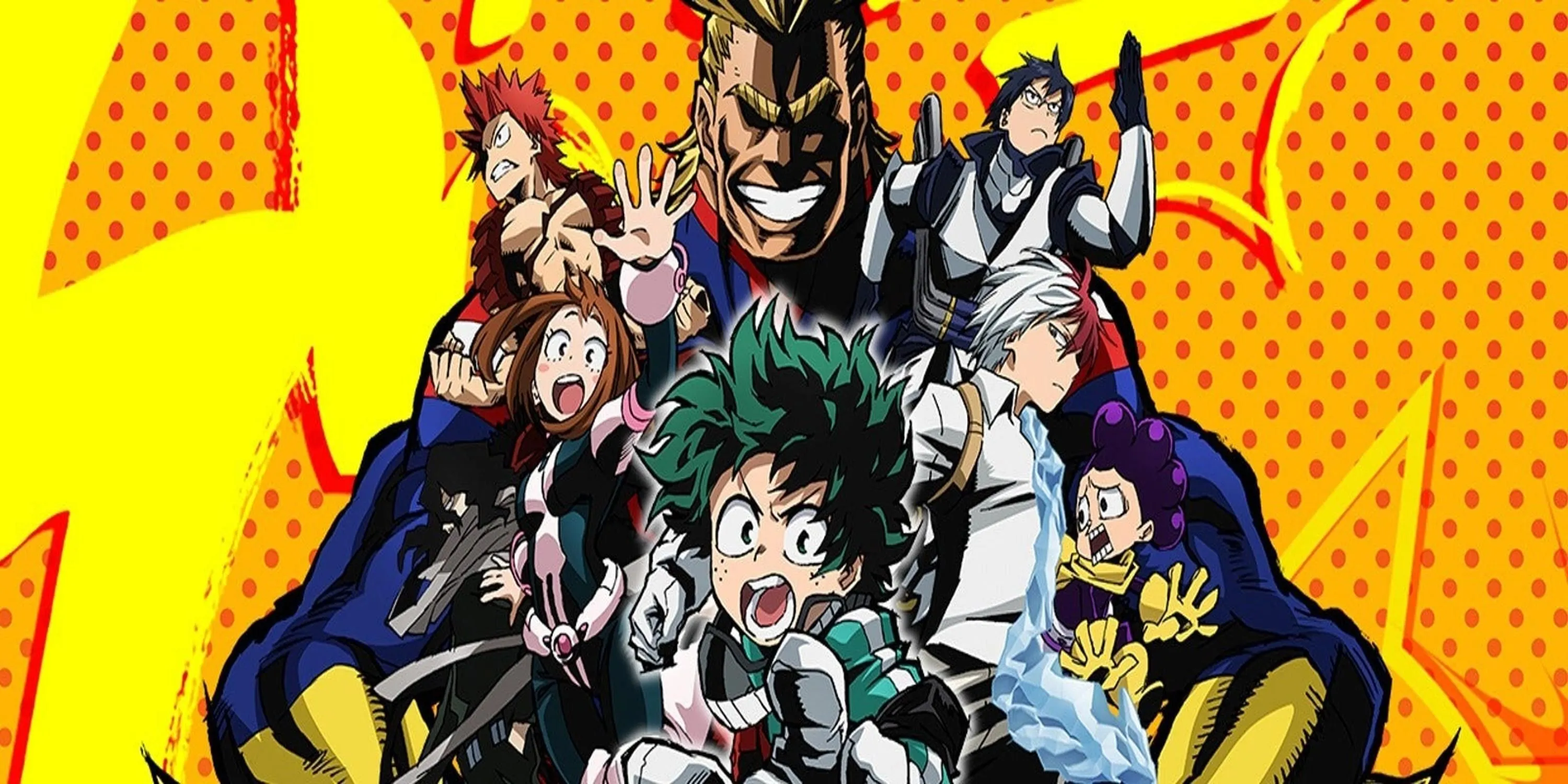 Hình ảnh Midoriya Izuku và All Might trong anime My Hero Academia mùa 1