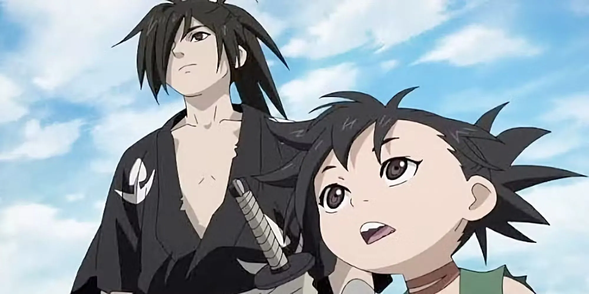 Hyakkimaru và Dororo trong cảnh phiêu lưu của anime Dororo