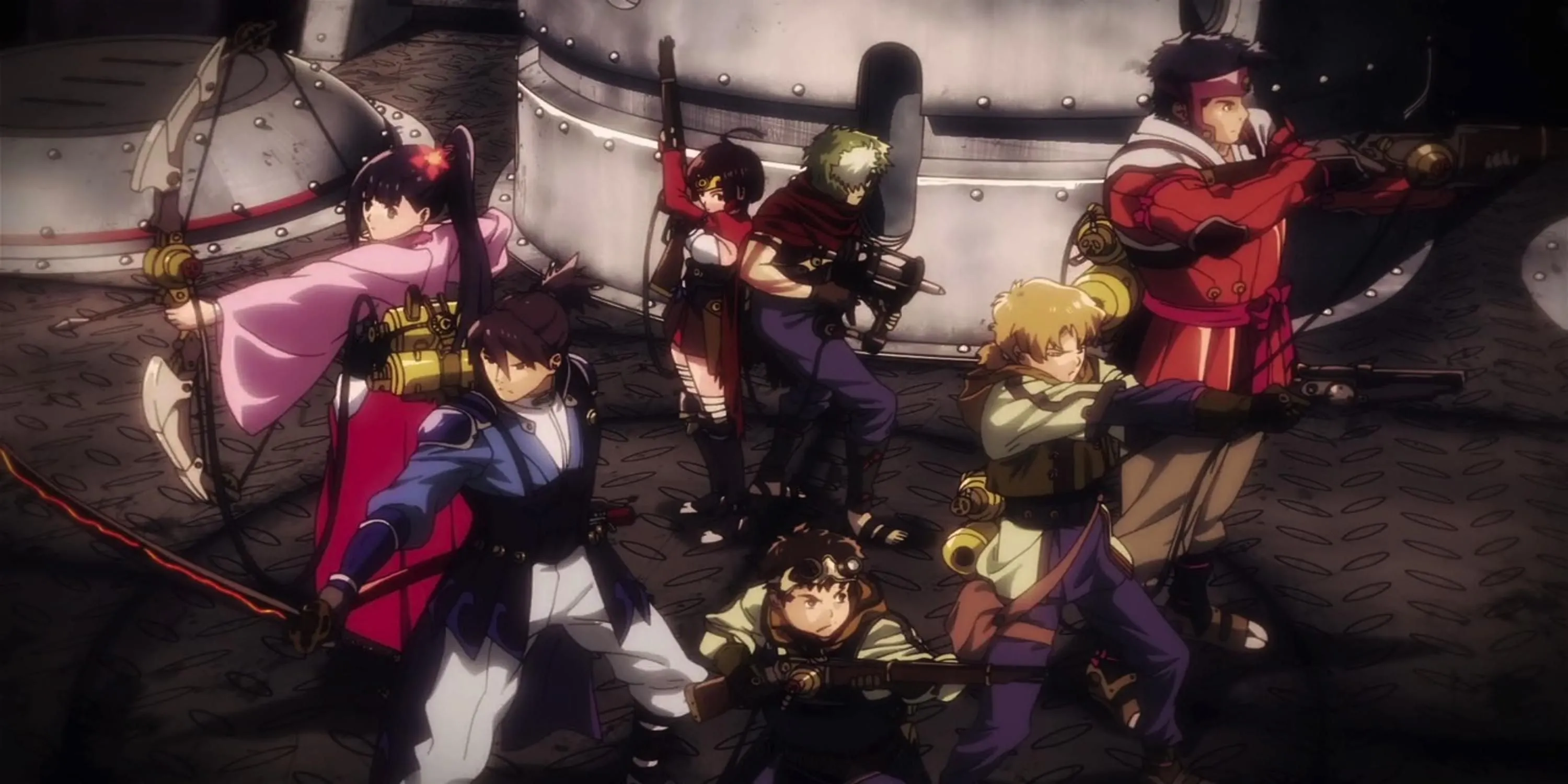 Ikoma và Mumei chiến đấu với Kabane trong anime Kabaneri of the Iron Fortress