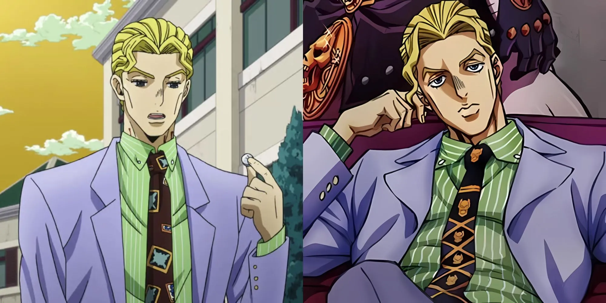 Kira Yoshikage với vẻ ngoài bình thường và một chiếc cặp