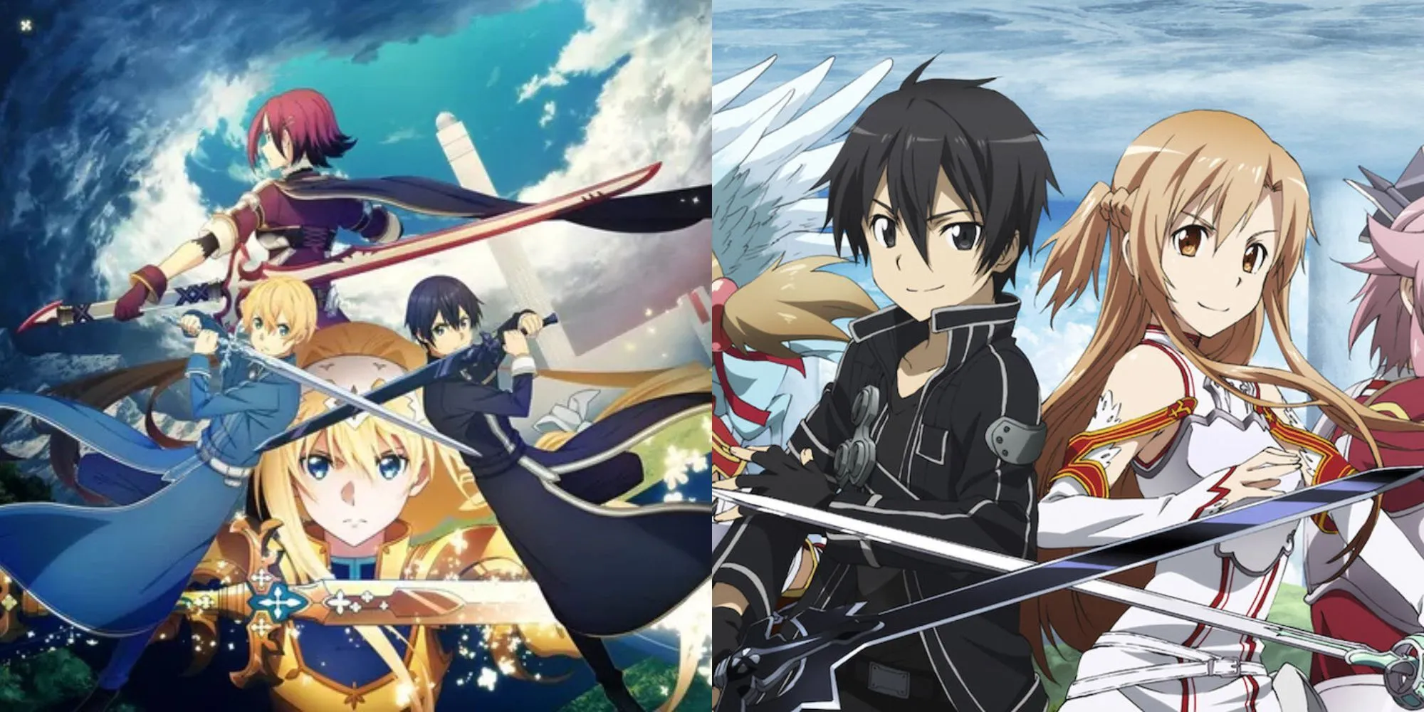 Kirito và Asuna chiến đấu để sinh tồn trong tòa thành bay Aincrad của Sword Art Online