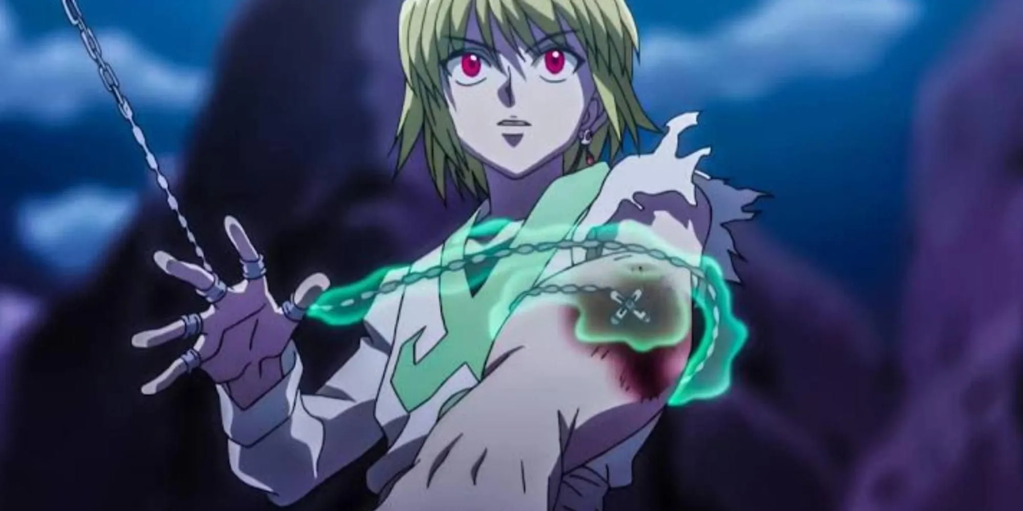 Kurapika với đôi mắt đỏ từ Hunter X Hunter, biểu tượng của sự trả thù ám ảnh