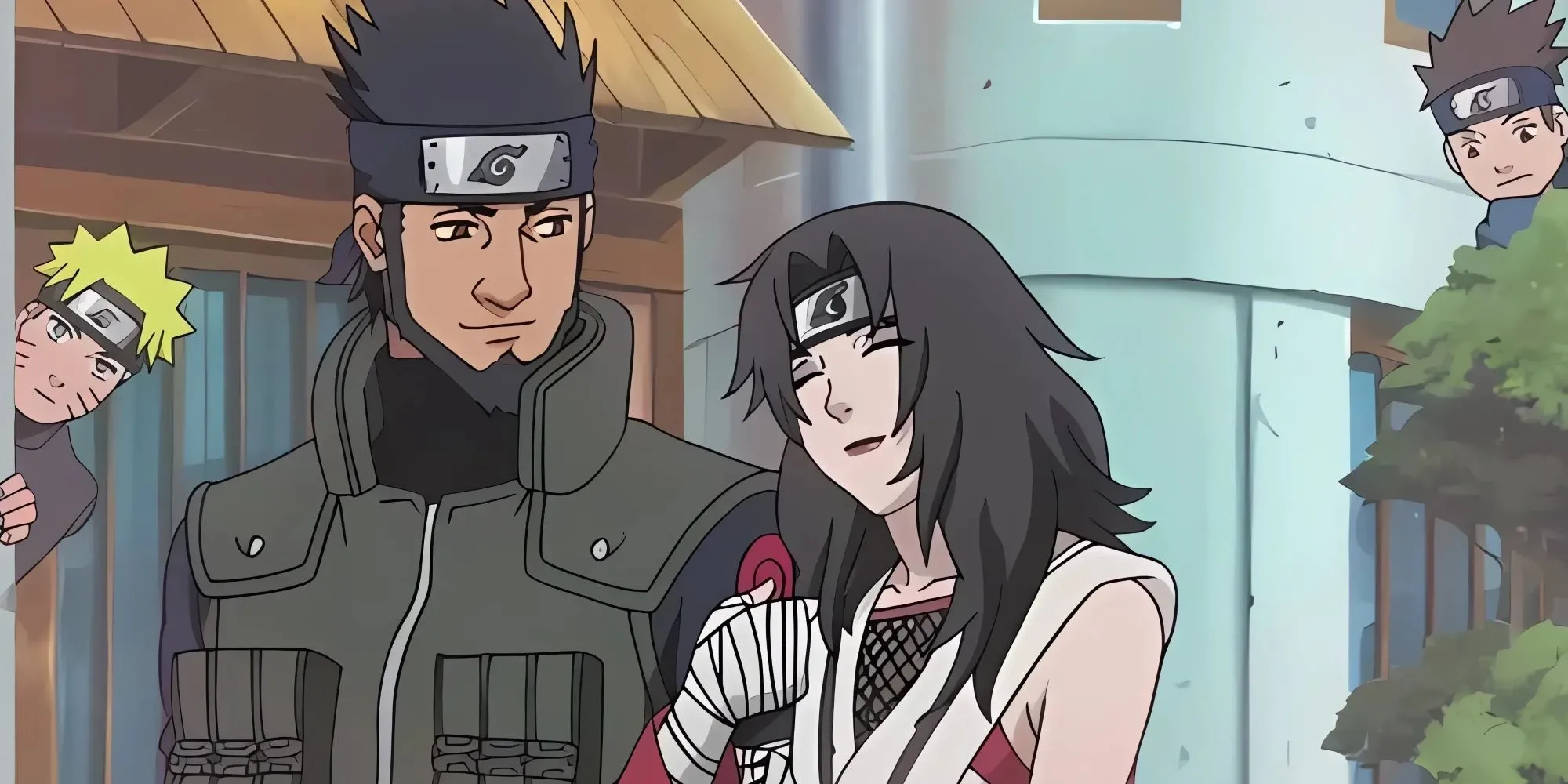 Kurenai Yuhi cùng Asuma và các học trò trong bối cảnh Naruto