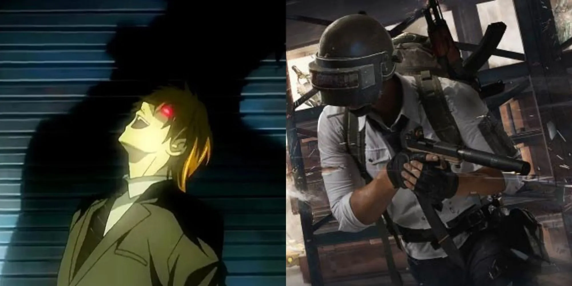 Light Yagami và Ryuk từ Death Note kết hợp với logo game PUBG