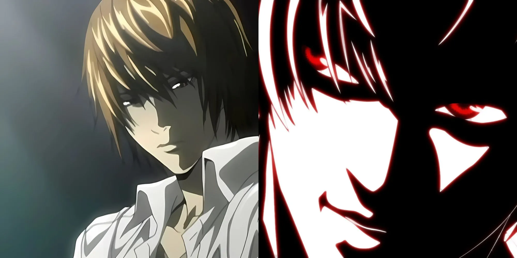 Light Yagami với cuốn Death Note và biểu cảm đắc thắng