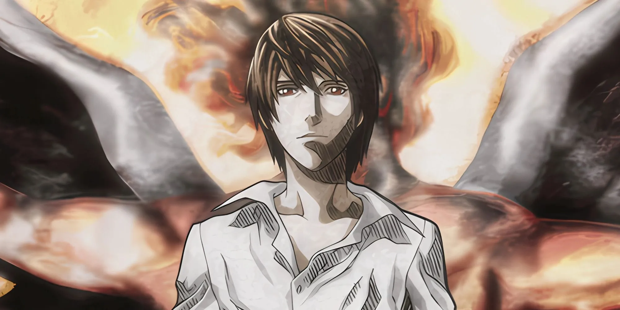 Light Yagami với cuốn sổ Death Note, biểu tượng cho tham vọng trở thành vị thần công lý mới.