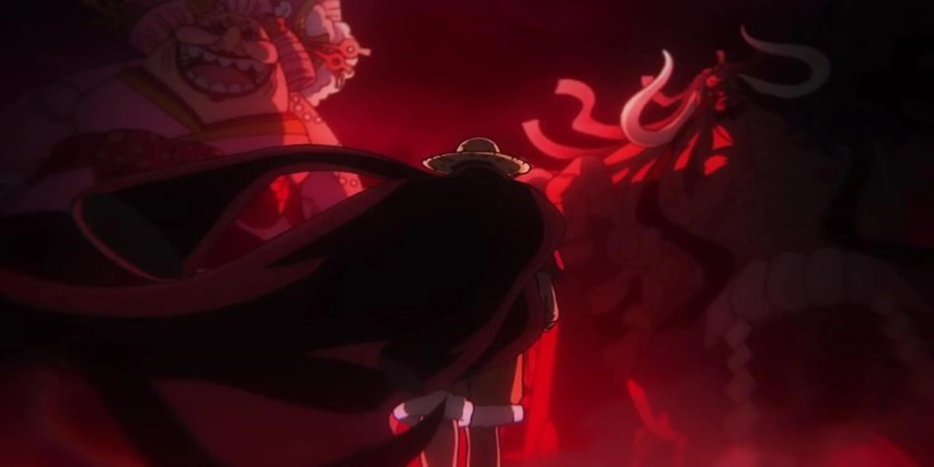 Luffy đầy khí thế tiến về phía Big Mom và Kaido trên mái vòm Onigashima