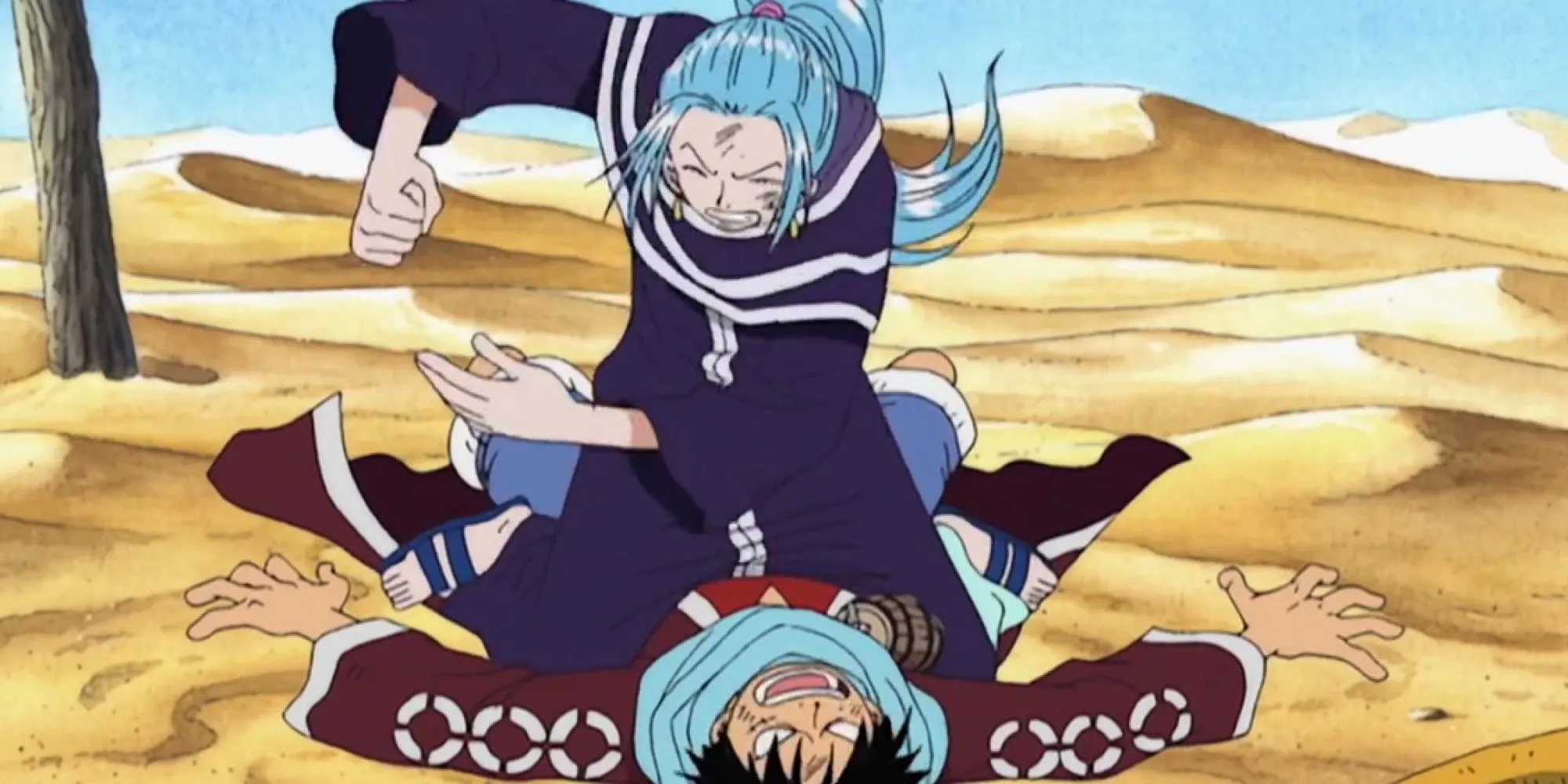 Luffy nói chuyện với Công chúa Vivi về thực tế tàn khốc của chiến tranh tại Alabasta