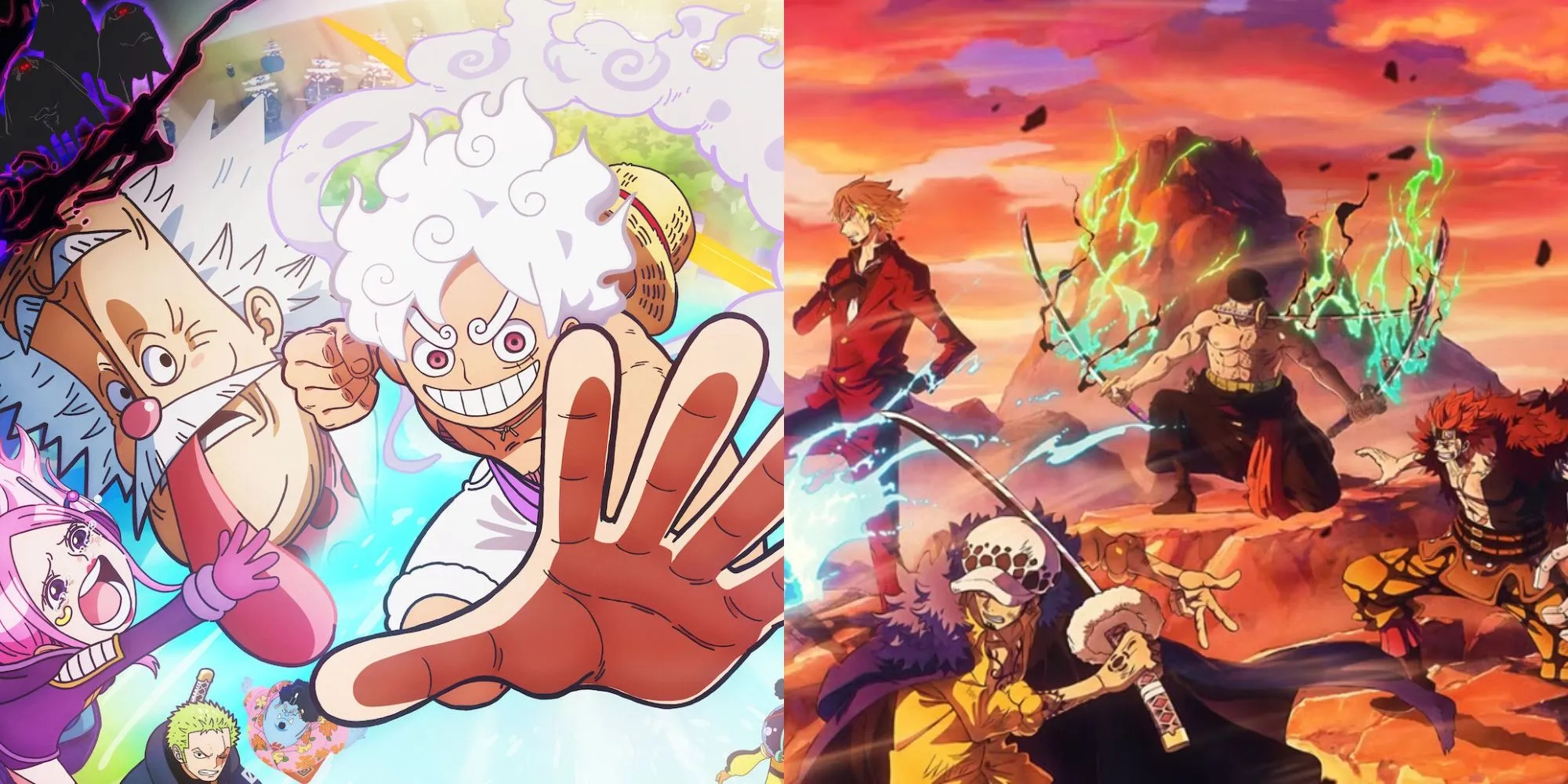 Luffy trong One Piece đứng trên tàu Sunny