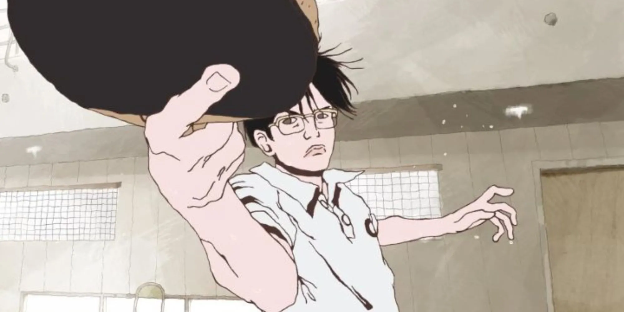 Makoto Tsukimoto (Smile) mỉm cười khi chơi bóng bàn trong Ping Pong The Animation