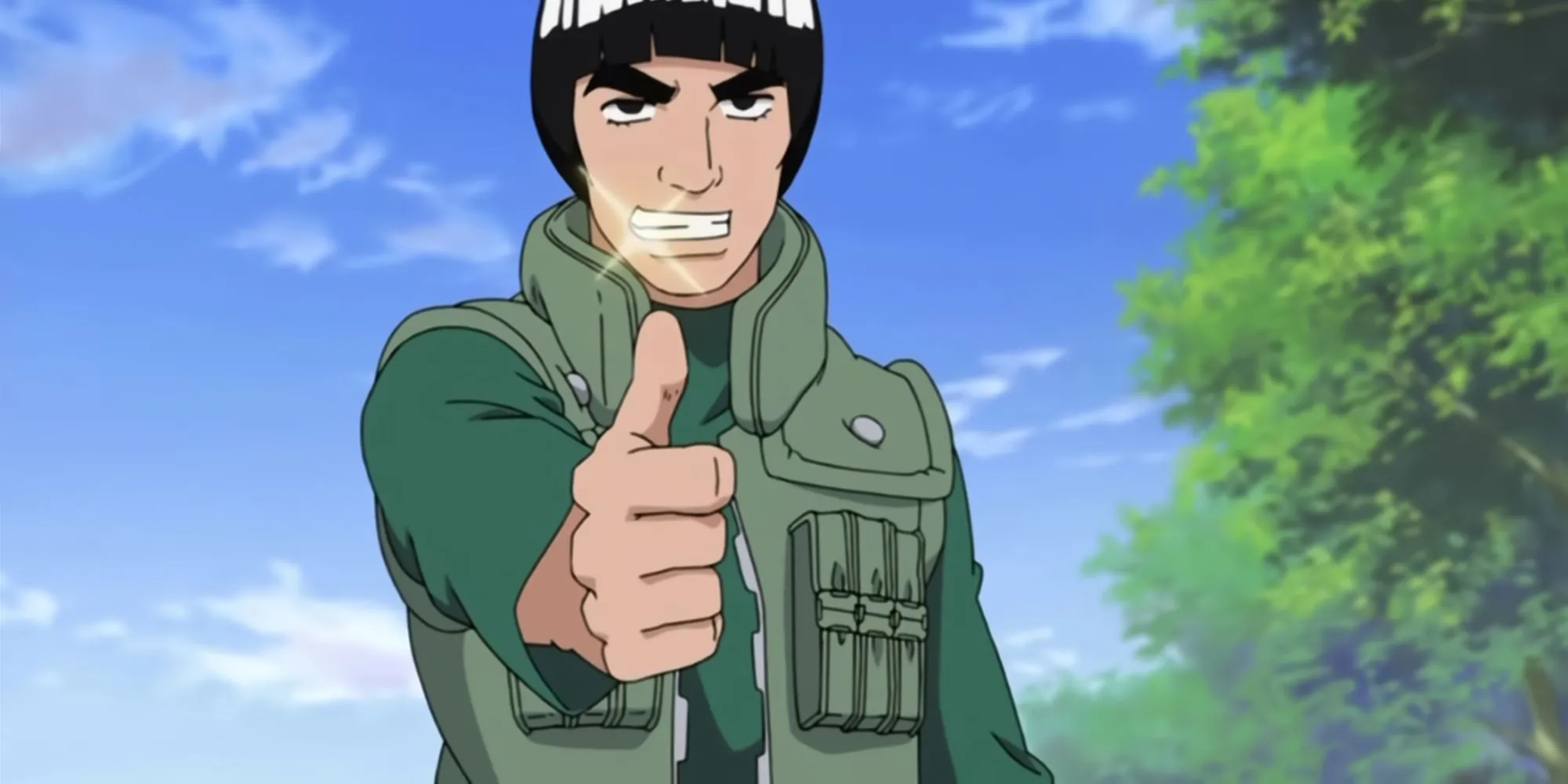 Might Guy nở nụ cười trong series Naruto