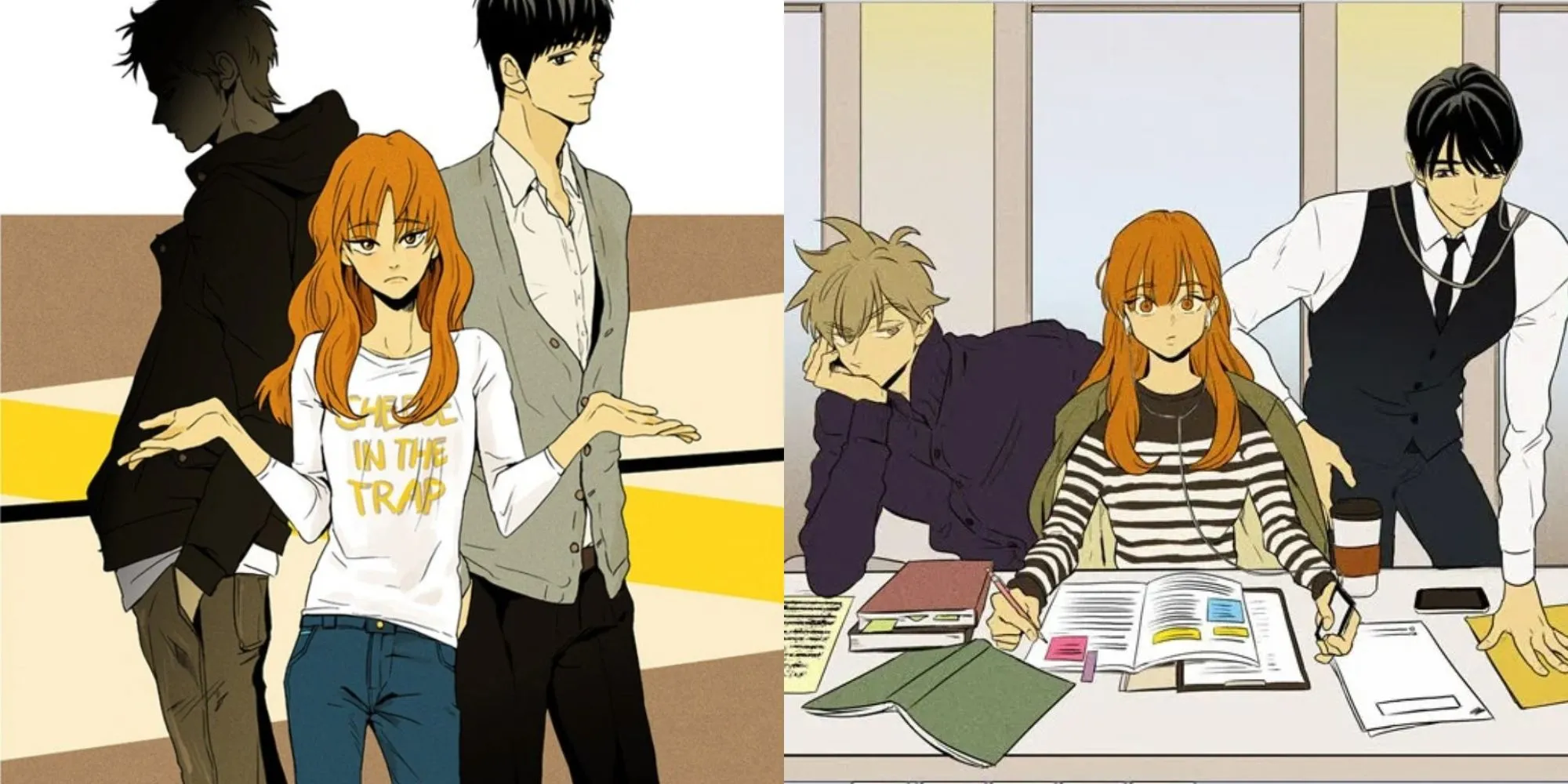 Minh họa webtoon lãng mạn tâm lý Cheese in the Trap