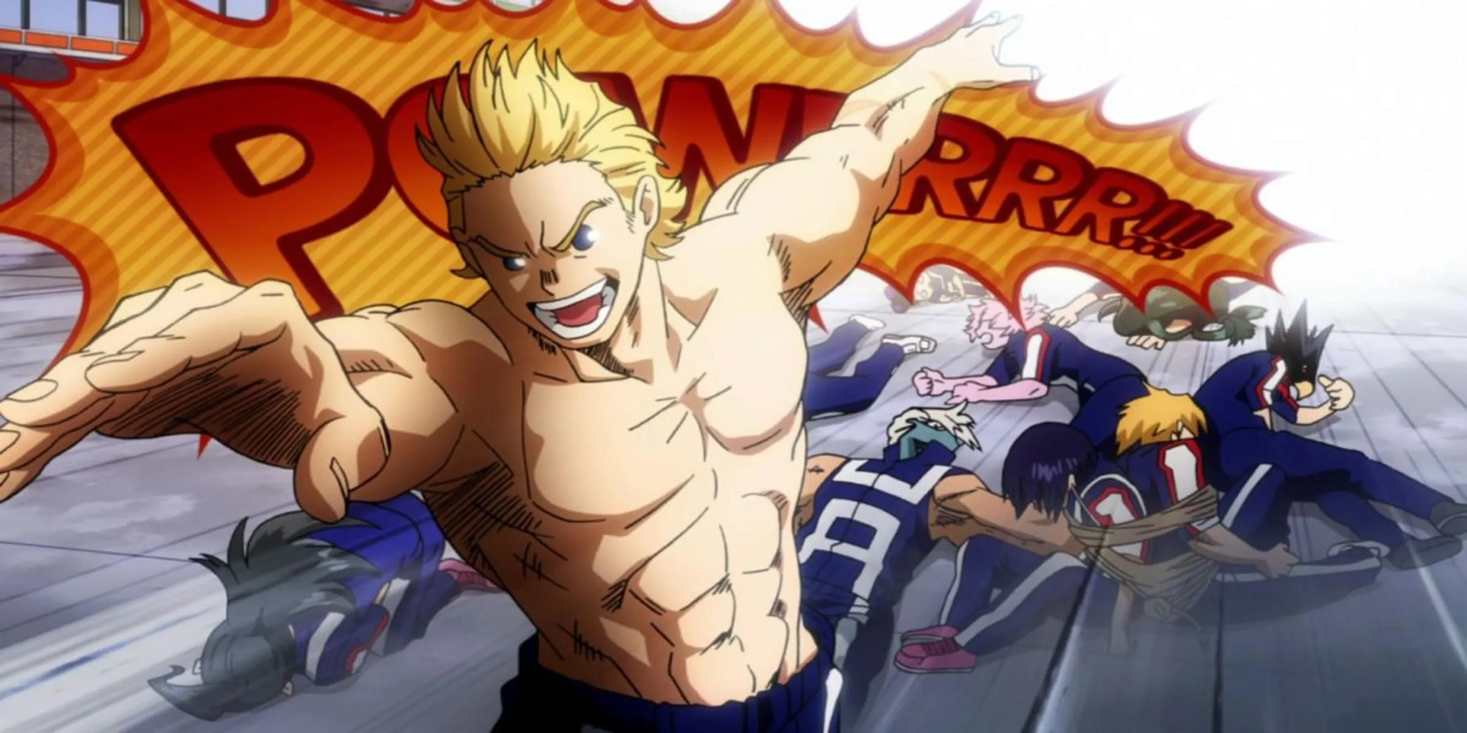 Mirio Togata sử dụng Quirk Xuyên Thấu của mình trong My Hero Academia