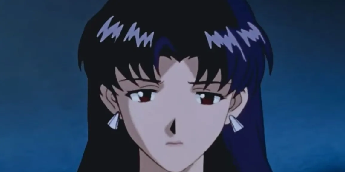 Misato Katsuragi với vẻ mặt trầm tư trong Neon Genesis Evangelion