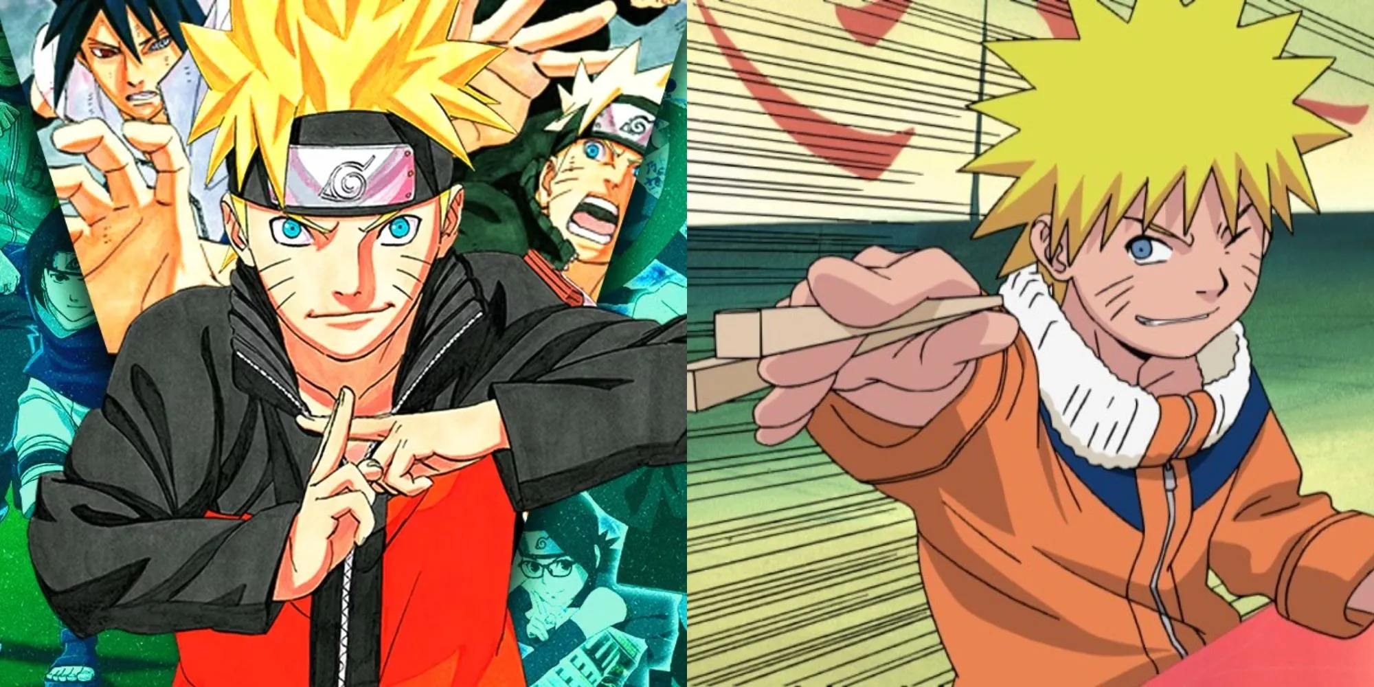 Naruto Uzumaki tạo ấn chú Rasengan trong trang phục ninja từ anime Naruto