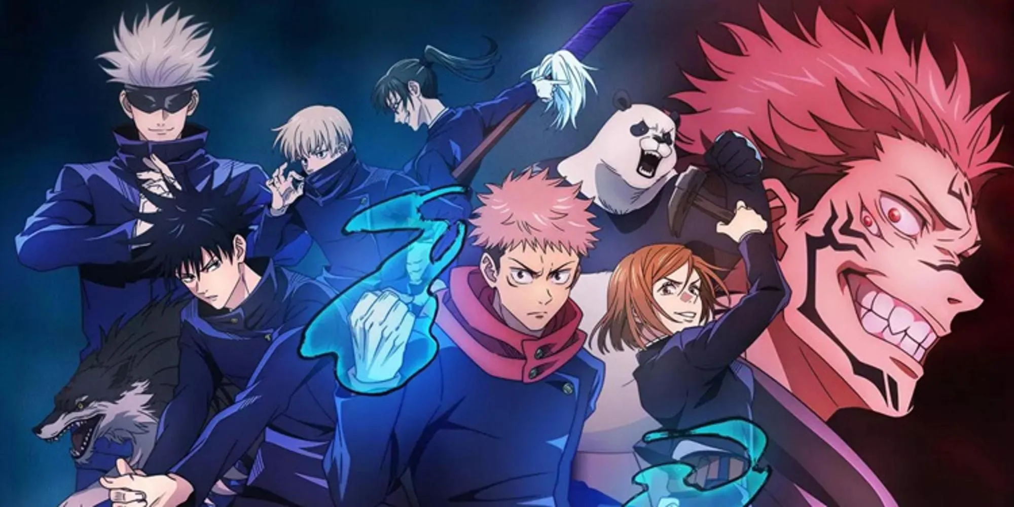 Nhân vật chính Yuji Itadori và Sukuna trong anime Jujutsu Kaisen