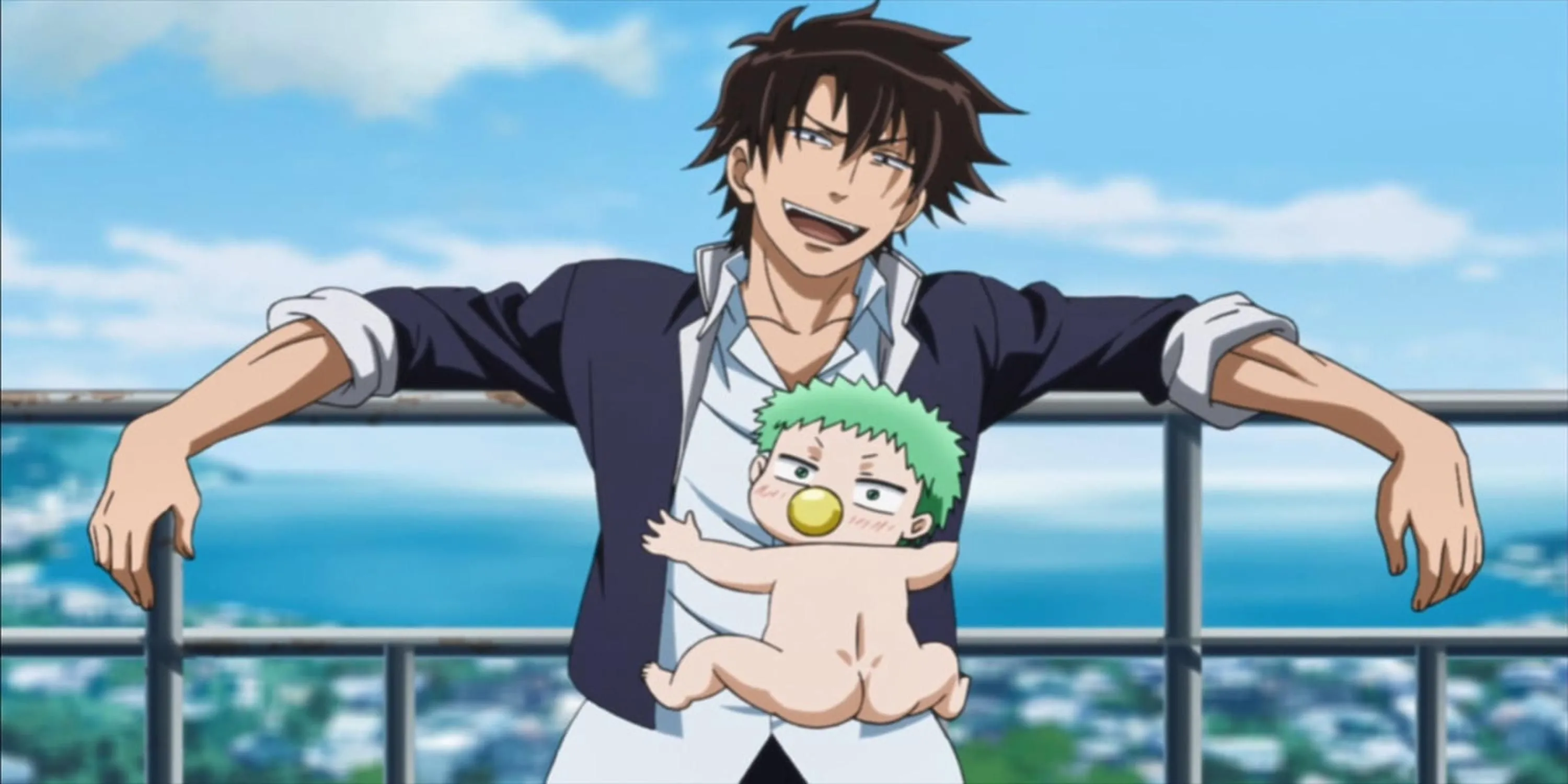 Oga Tatsumi và Quỷ vương Beel trong anime Beelzebub