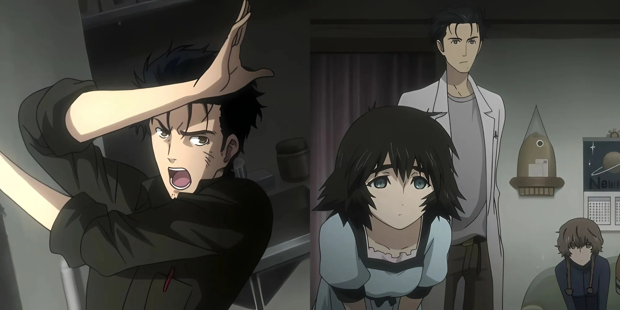 Okabe Rintaro, nhà khoa học điên trong Steins;Gate, đối mặt với những hệ lụy của việc du hành thời gian để tìm kiếm cái kết hoàn chỉnh.
