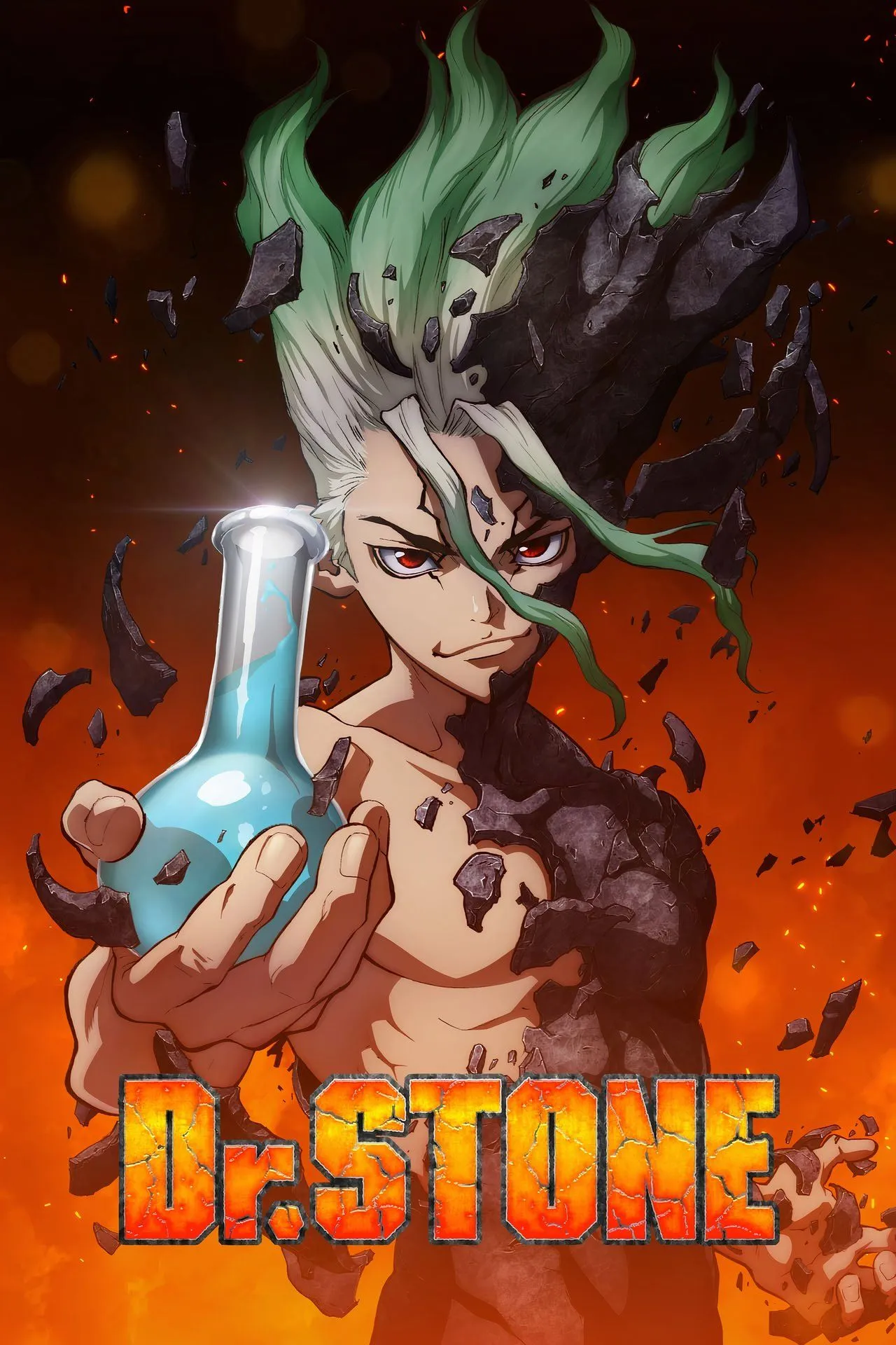 Poster chính thức của anime Dr. Stone năm 2019
