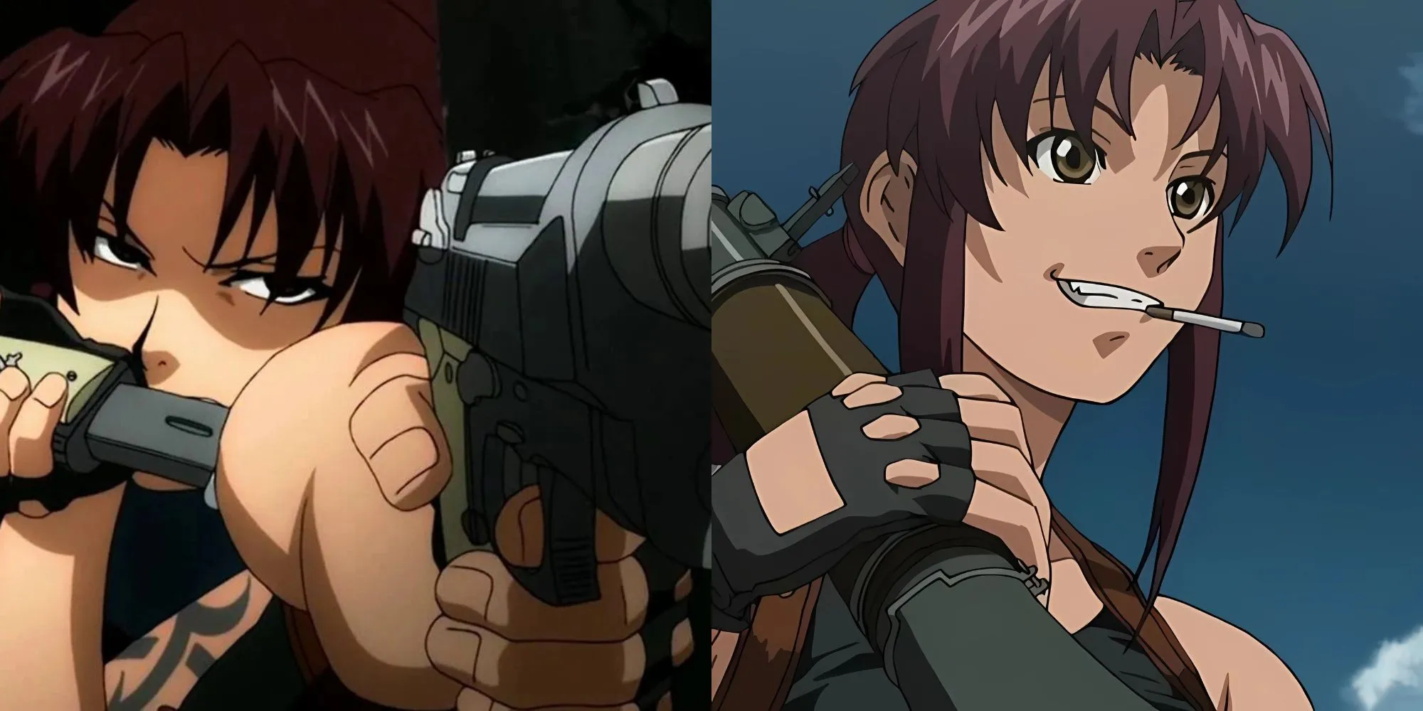 Revy 'Two Hands' Lee với hai khẩu súng lục, thể hiện sự dữ dội trong Black Lagoon