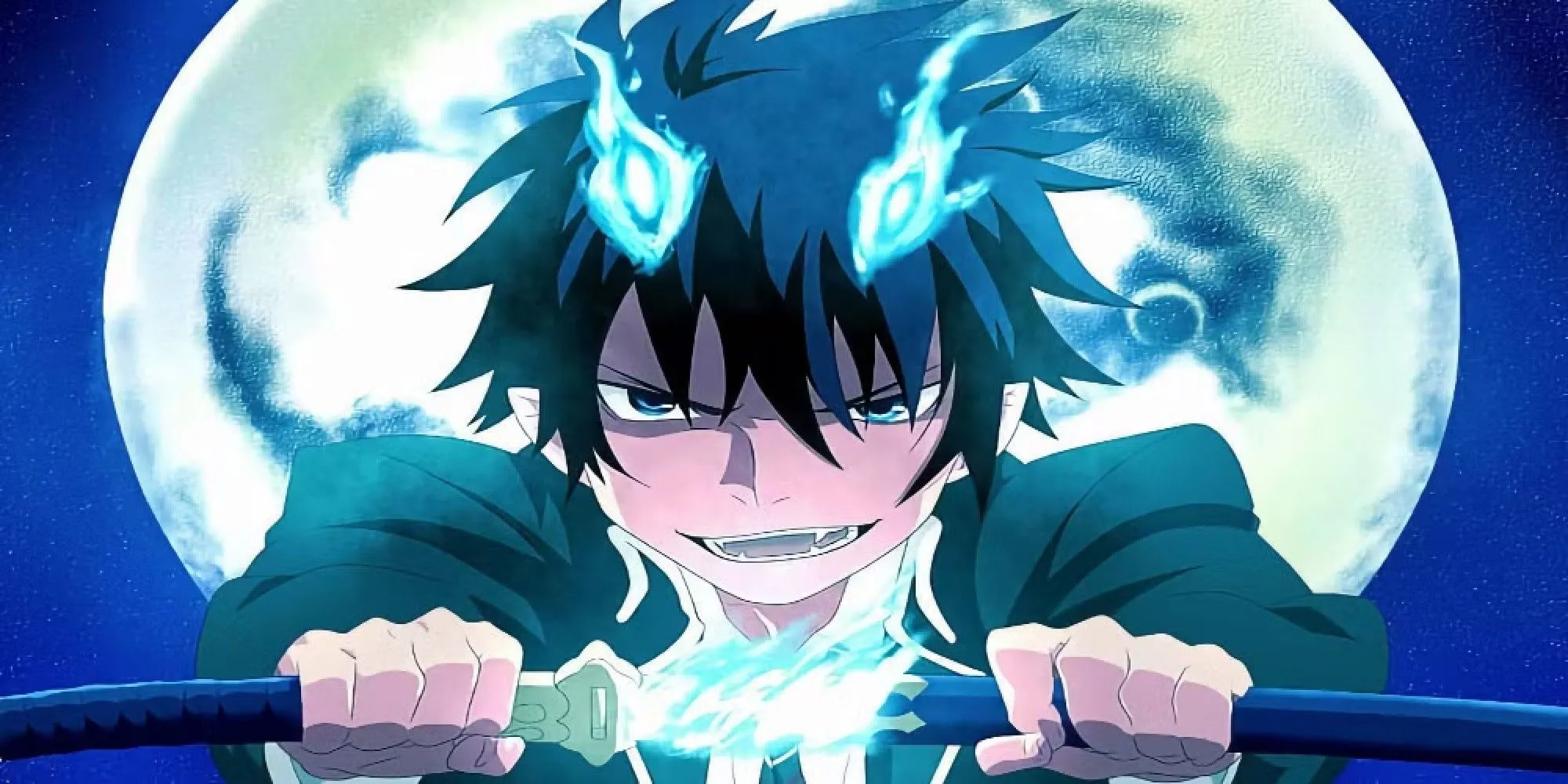 Rin Okumura chiến đấu với sức mạnh quỷ trong Blue Exorcist
