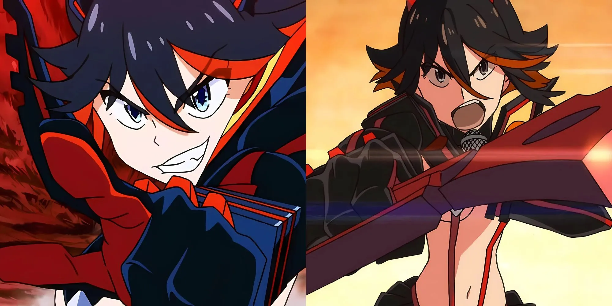 Ryuko Matoi cầm kéo Sát Quỷ trong Kill la Kill, thể hiện sự cá tính và mạnh mẽ