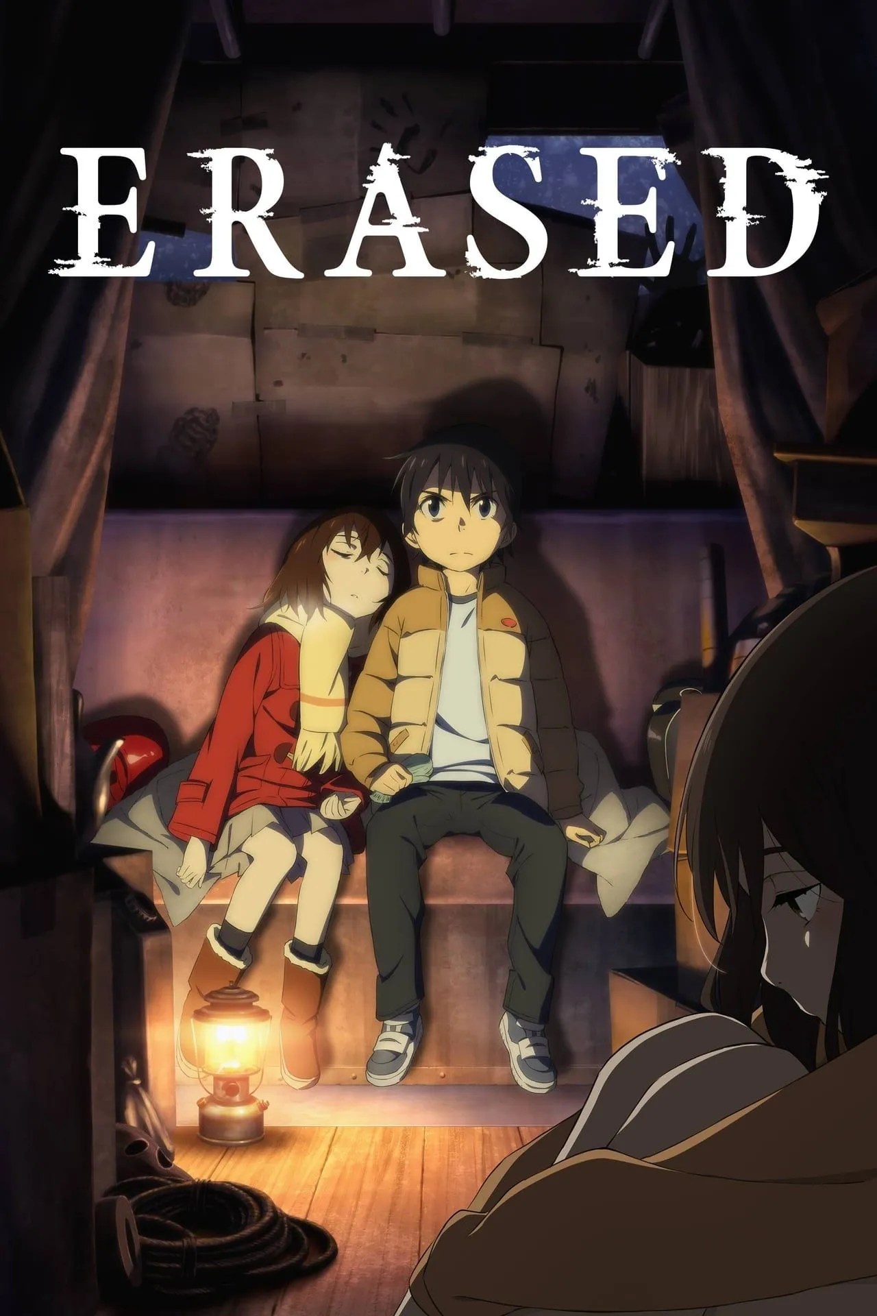 Satoru và Kayo Hinazuki ở thị trấn phủ tuyết trong anime bí ẩn Erased