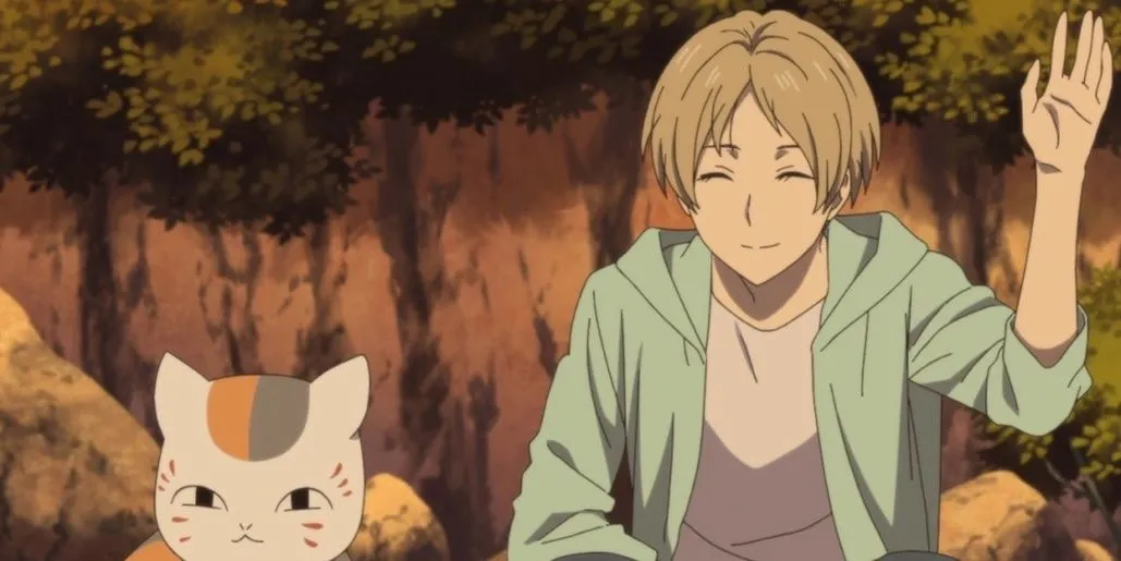 Takashi Natsume với biểu cảm trầm tư trong anime Natsume's Book of Friends