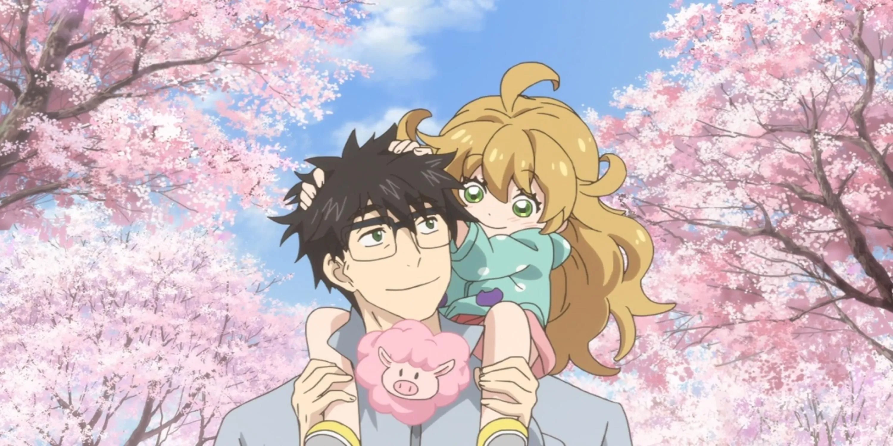 Thầy giáo Kōhei Inuzuka và con gái Tsumugi nấu ăn trong Sweetness and Lightning