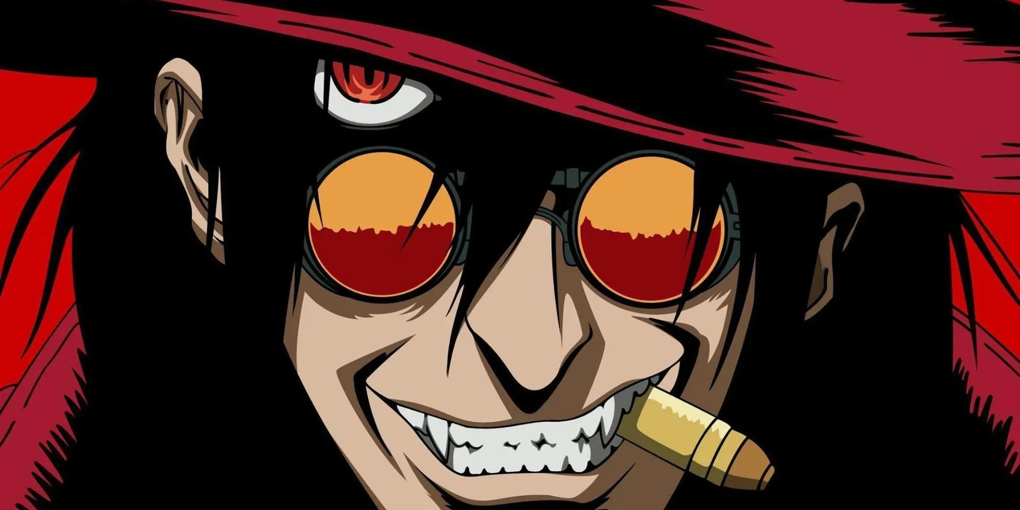 Thợ săn ma cà rồng Alucard chiến đấu trong anime Hellsing Ultimate