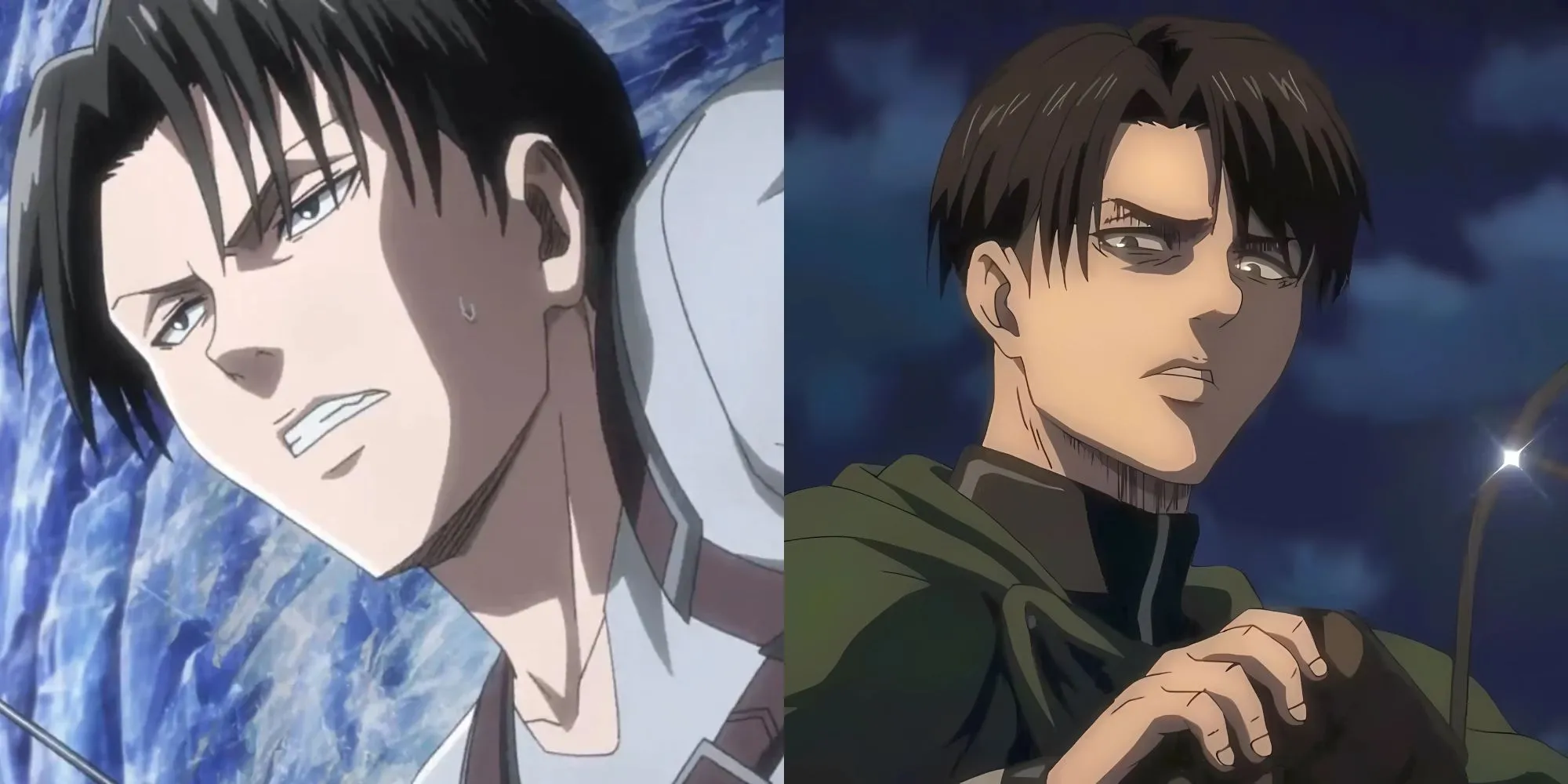 Thủ lĩnh Levi Ackerman trong tư thế chiến đấu từ anime Attack on Titan