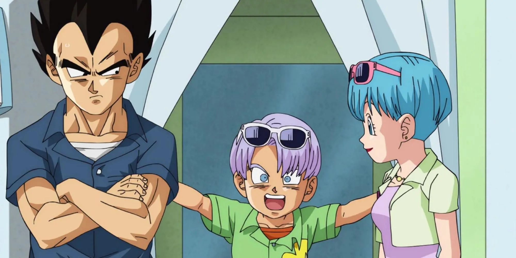 Vegeta, Bulma và Trunks cùng nhau đi mua sắm, thể hiện sự gắn kết gia đình