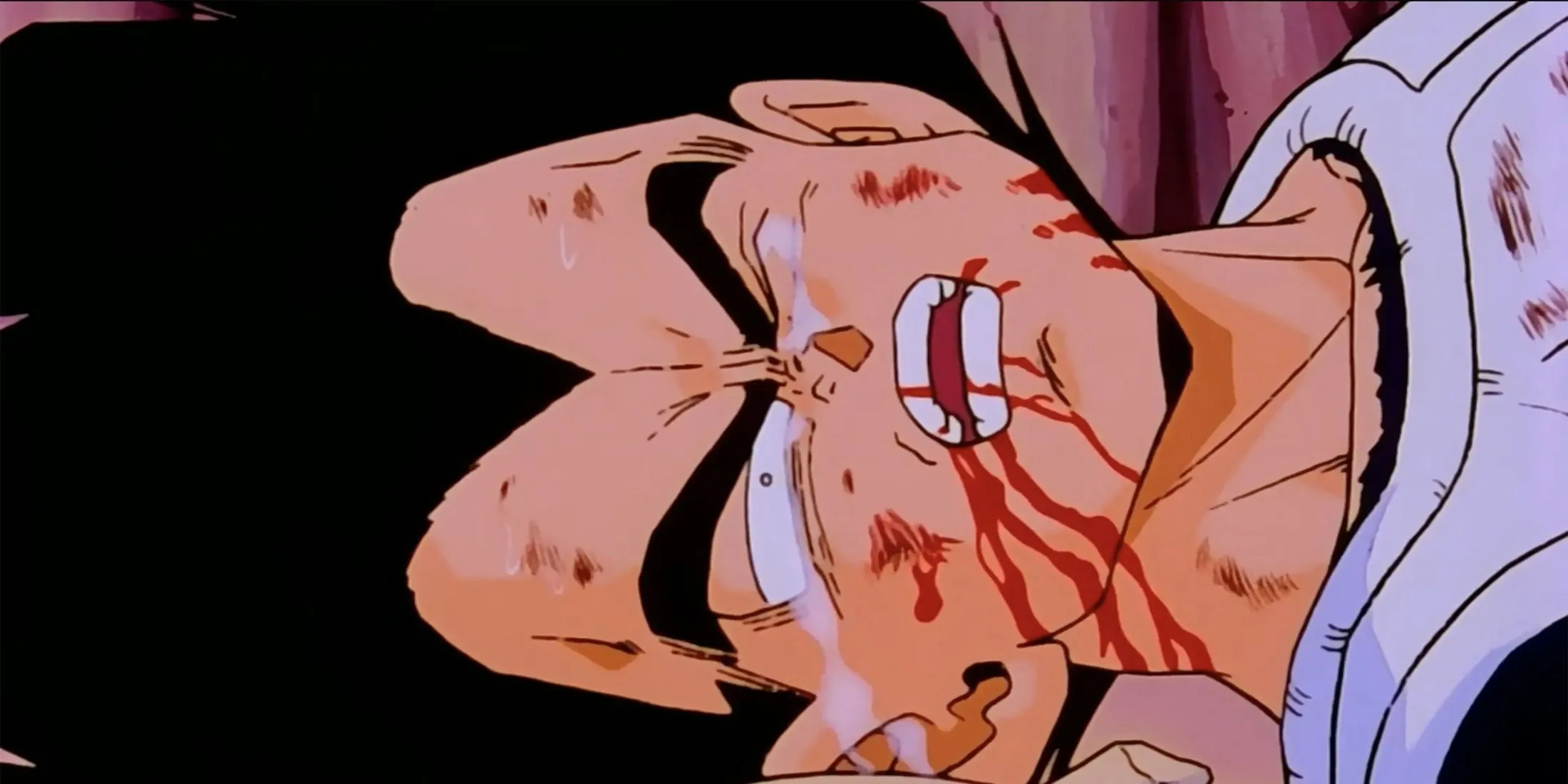 Vegeta hấp hối, cầu xin Goku đánh bại Frieza trên Namek trong Dragon Ball Z