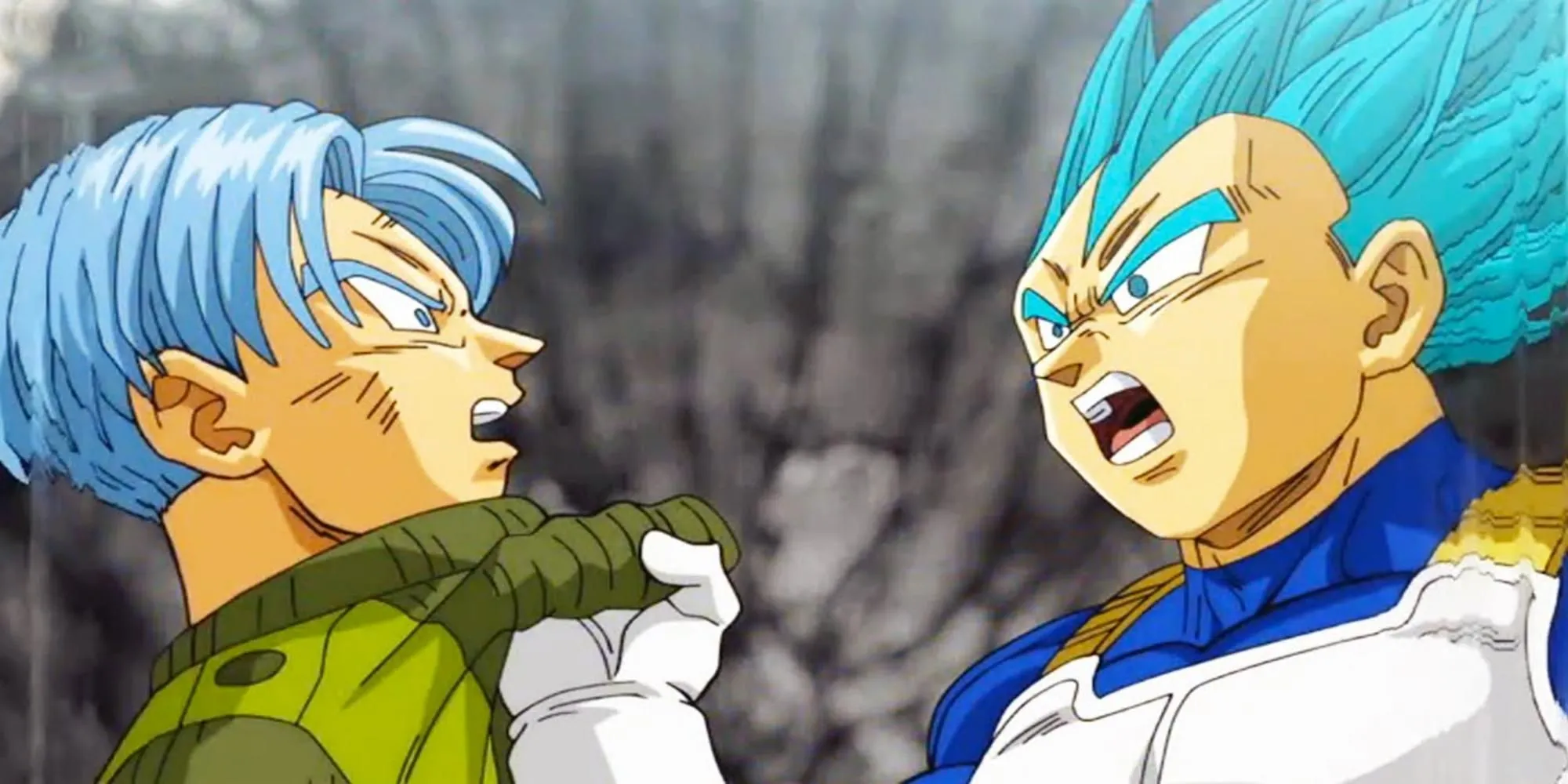 Vegeta ôm Future Trunks, thể hiện tình cảm cha con xuyên thời gian