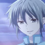 Yuki nhìn xuống và mỉm cười trong Fruits Basket