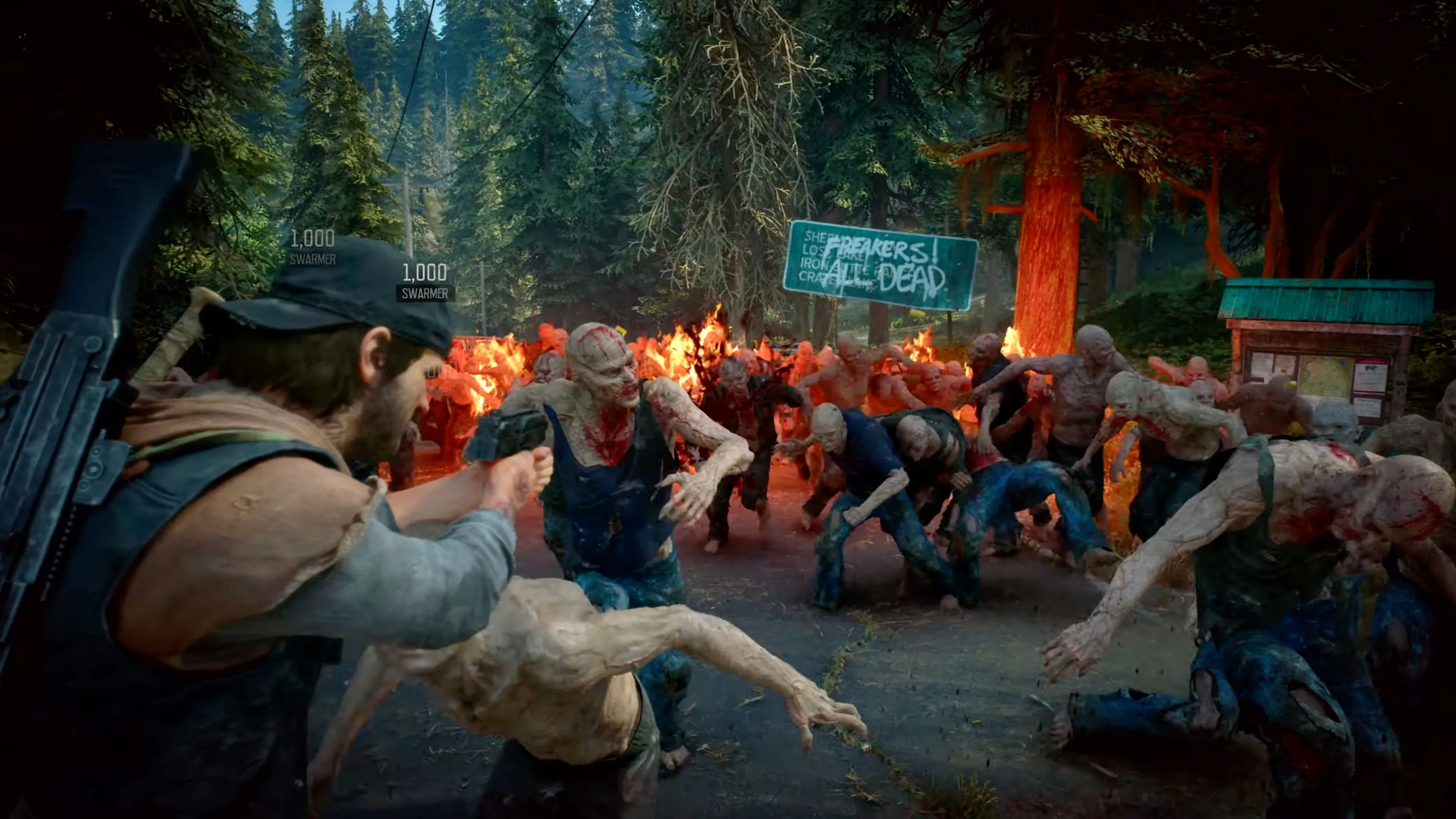 Deacon St. John trên chiếc mô tô quen thuộc, sẵn sàng đối mặt với hiểm nguy trong thế giới Days Gone Remastered.