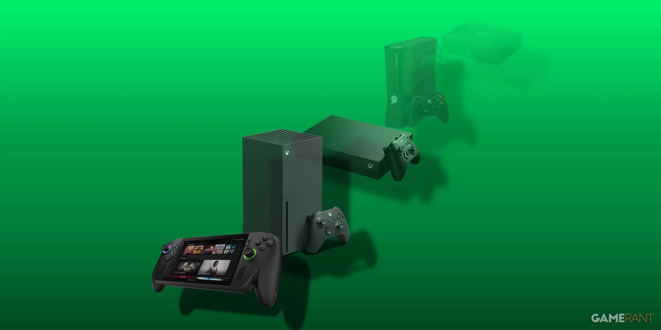 Hình ảnh thiết bị ROG Xbox Ally chạy Windows 11, sẵn sàng cho trải nghiệm Xbox Cloud Gaming