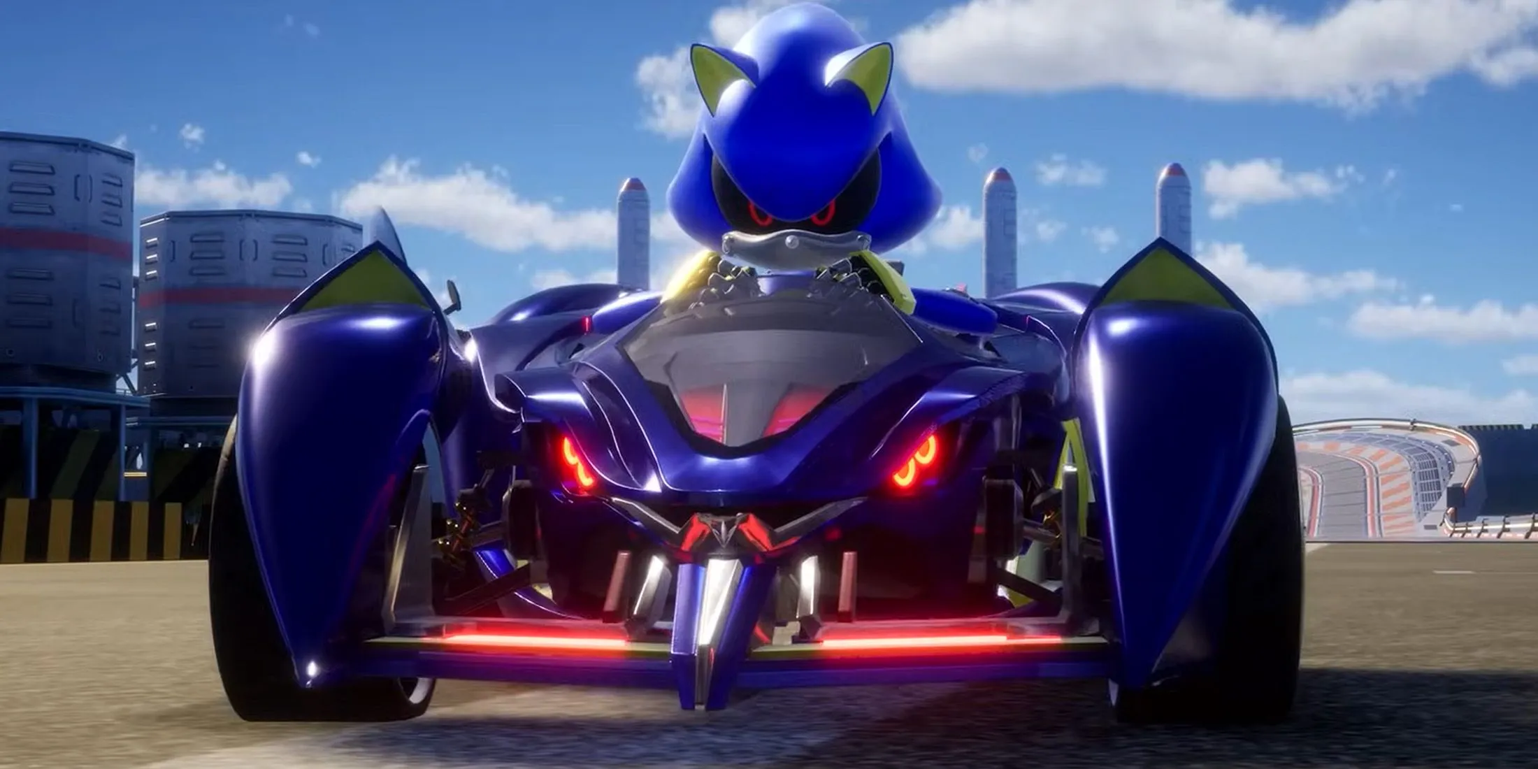 Metal Sonic trong giao diện tùy chỉnh xe và tiện ích của Sonic Racing CrossWorlds