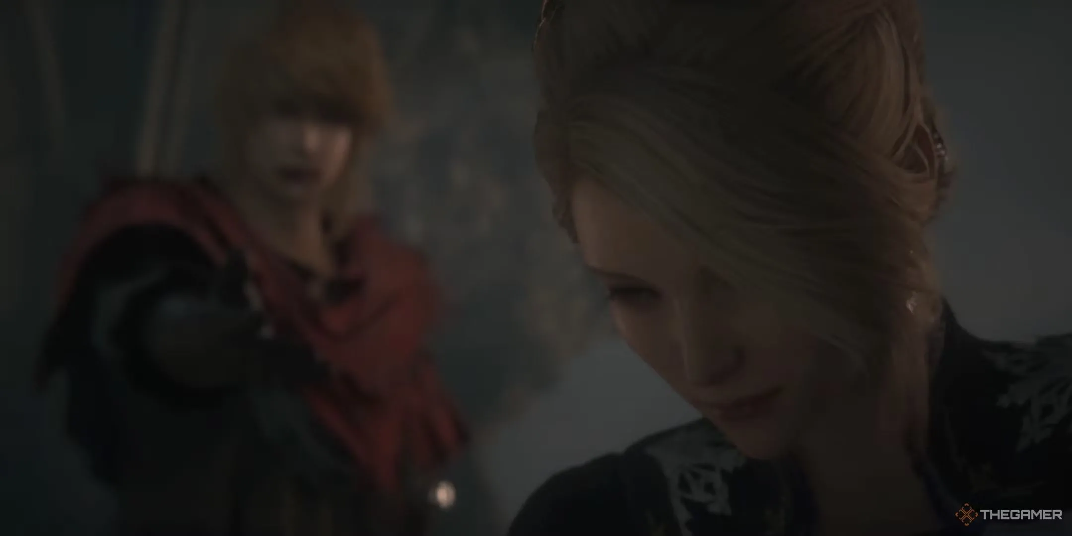 Anabella Rosfield và Joshua trong Final Fantasy XVI, thể hiện sự xa cách và lạnh nhạt
